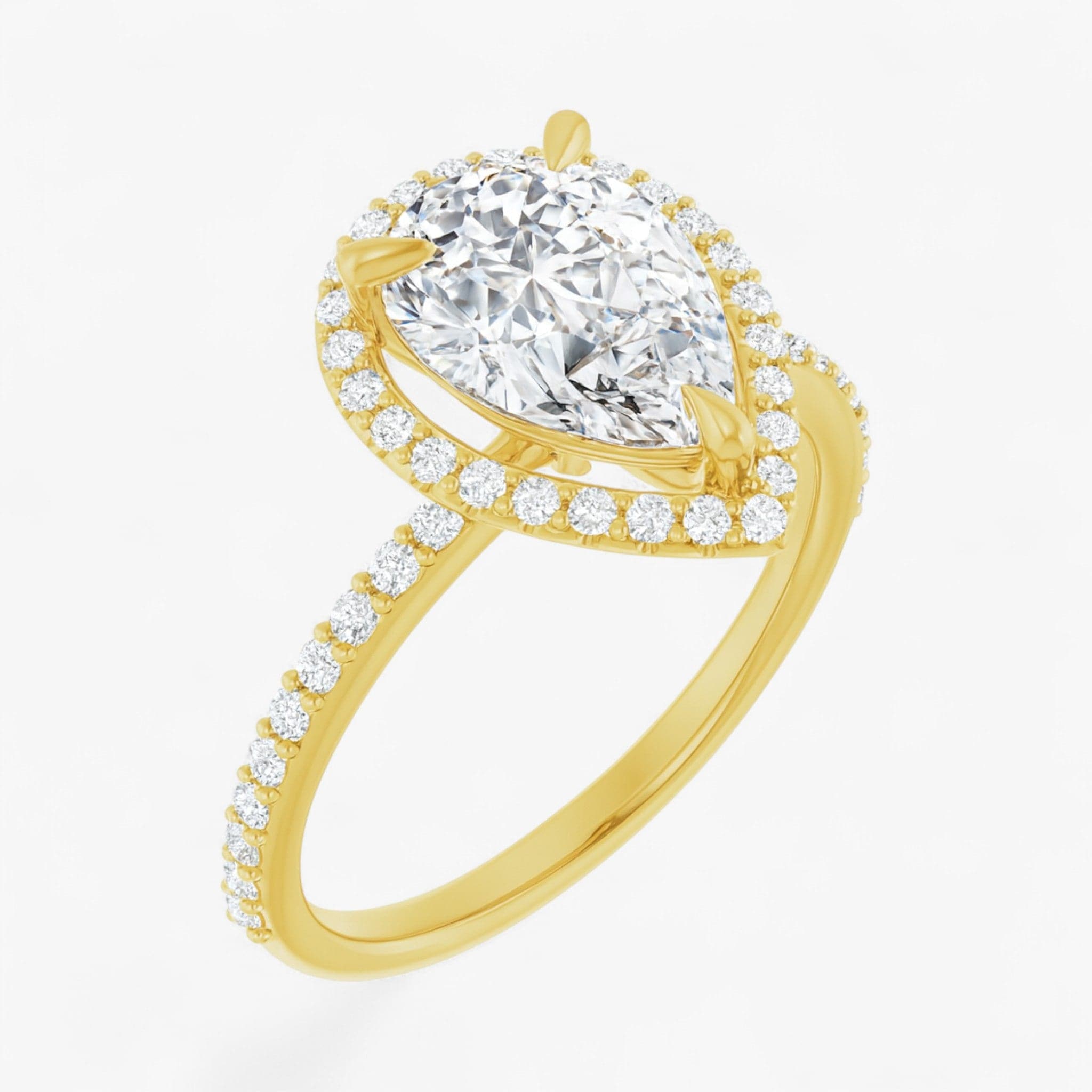The Timeless Pavé Halo Engagement Ring | Pear