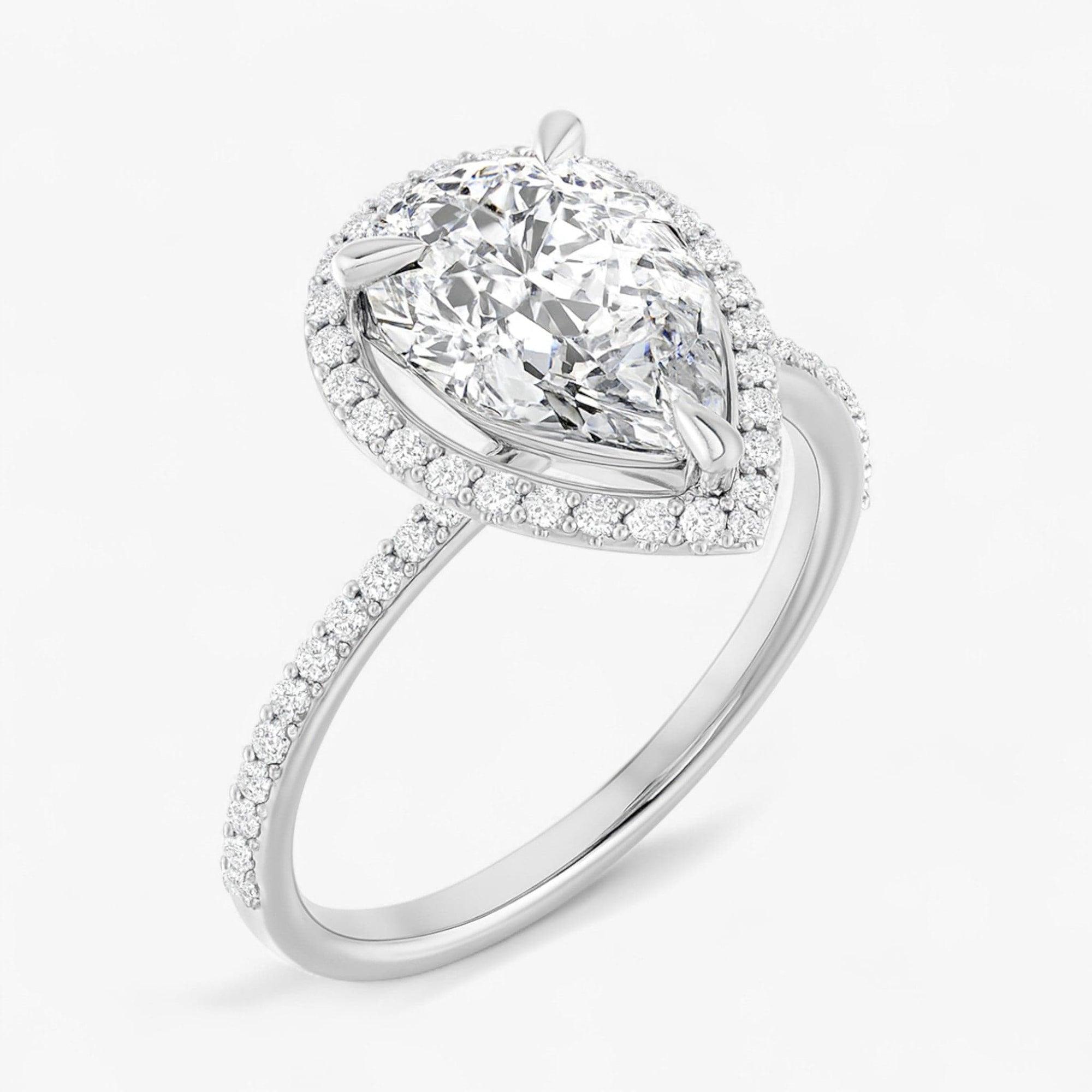 The Timeless Pavé Halo Engagement Ring | Pear