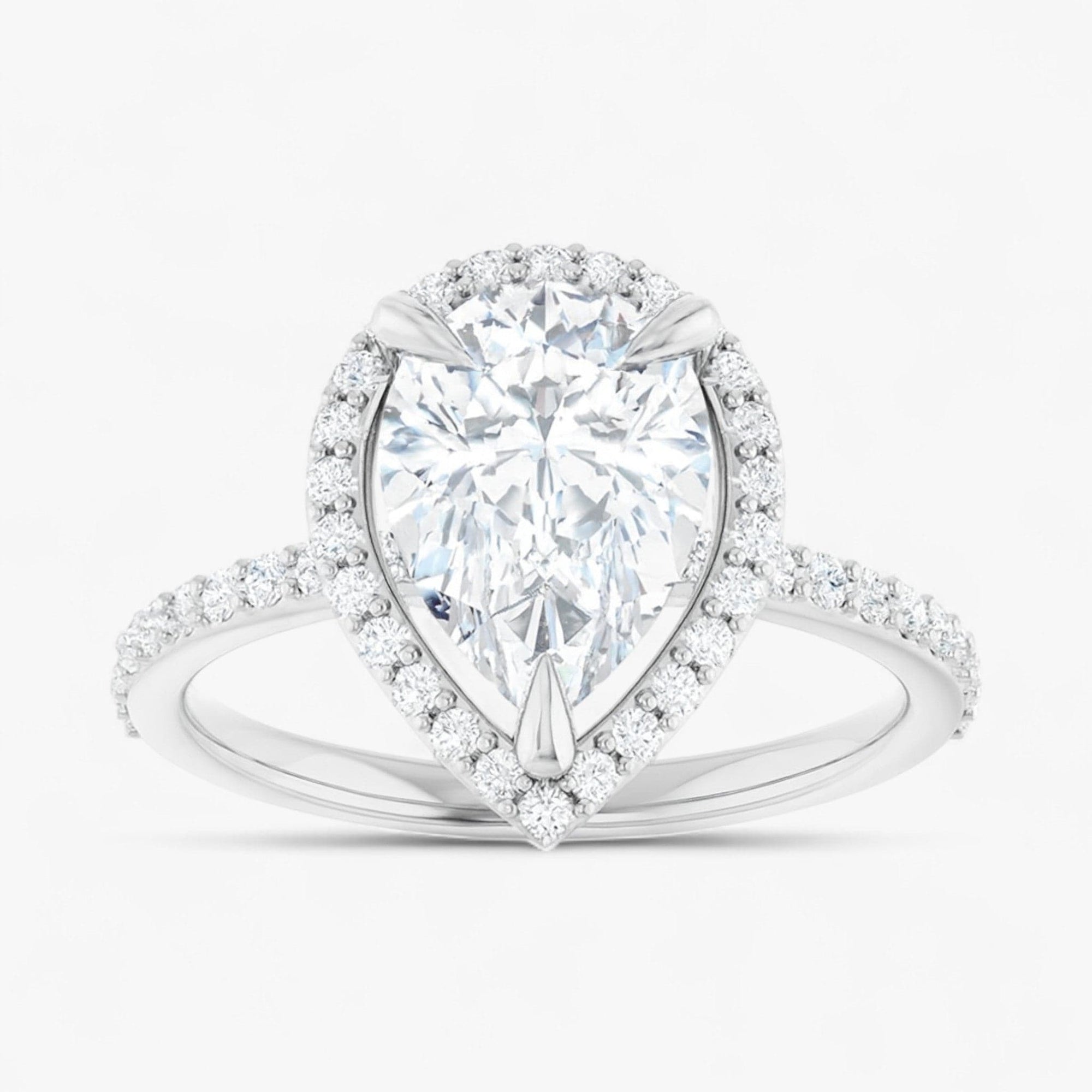 The Timeless Pavé Halo Engagement Ring | Pear