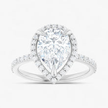 The Timeless Pavé Halo Engagement Ring | Pear