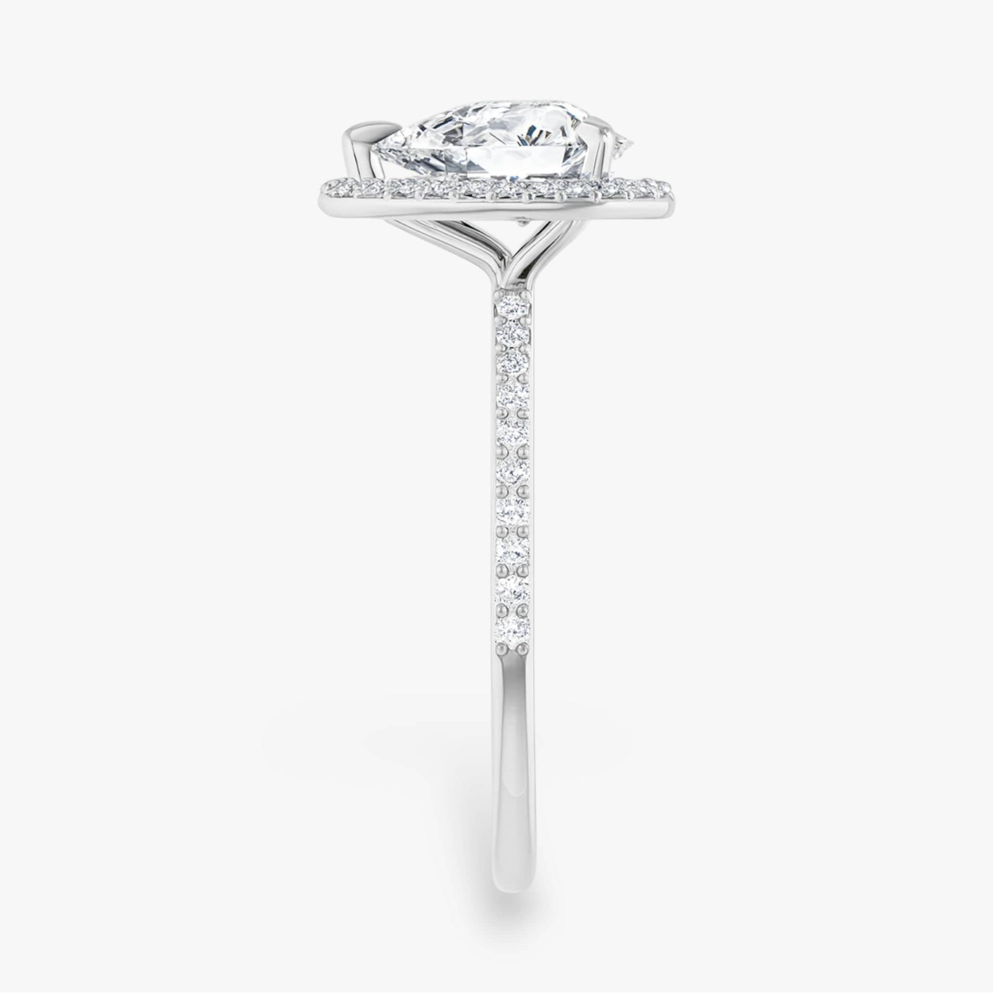 The Timeless Pavé Halo Engagement Ring | Pear