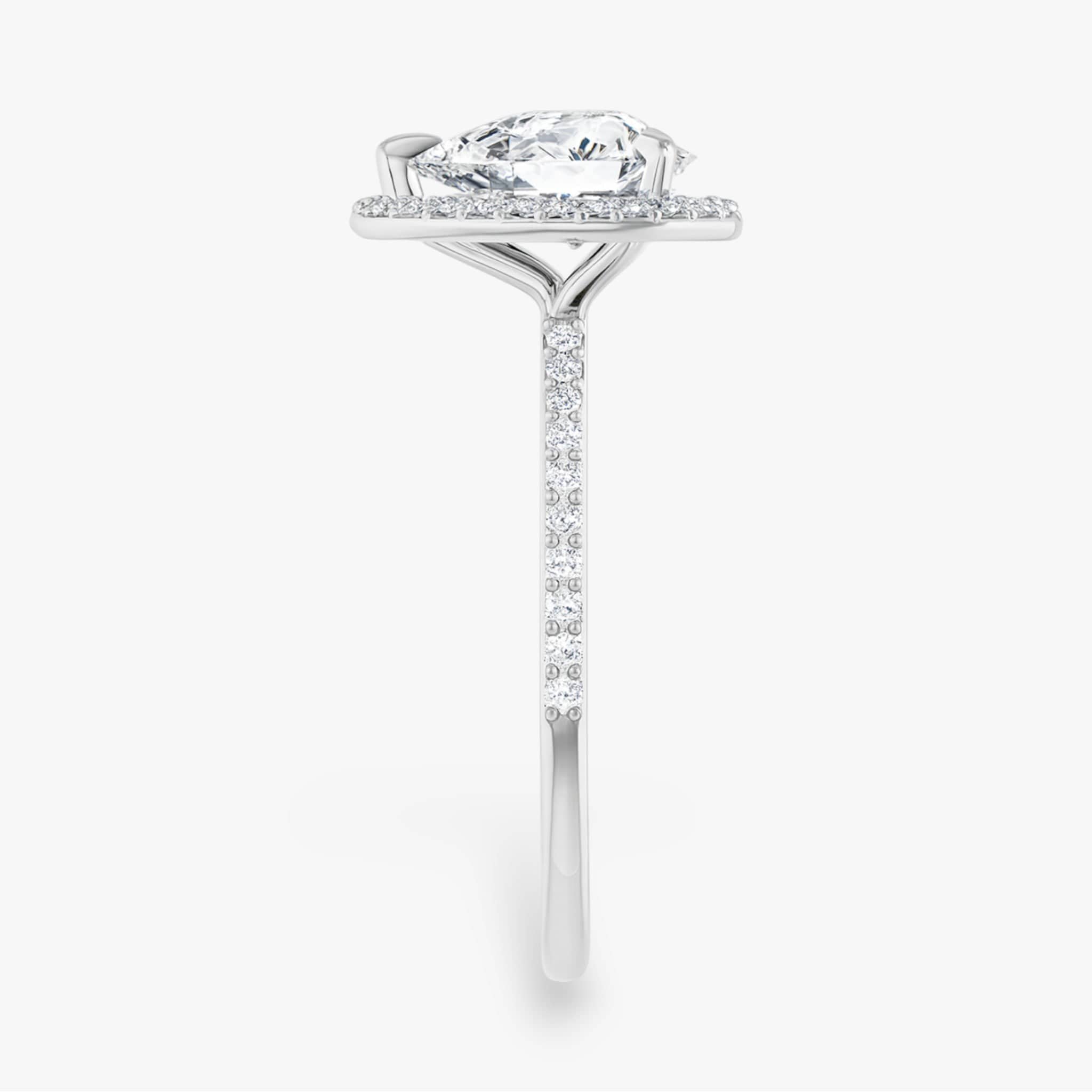 The Timeless Pavé Halo Engagement Ring | Pear