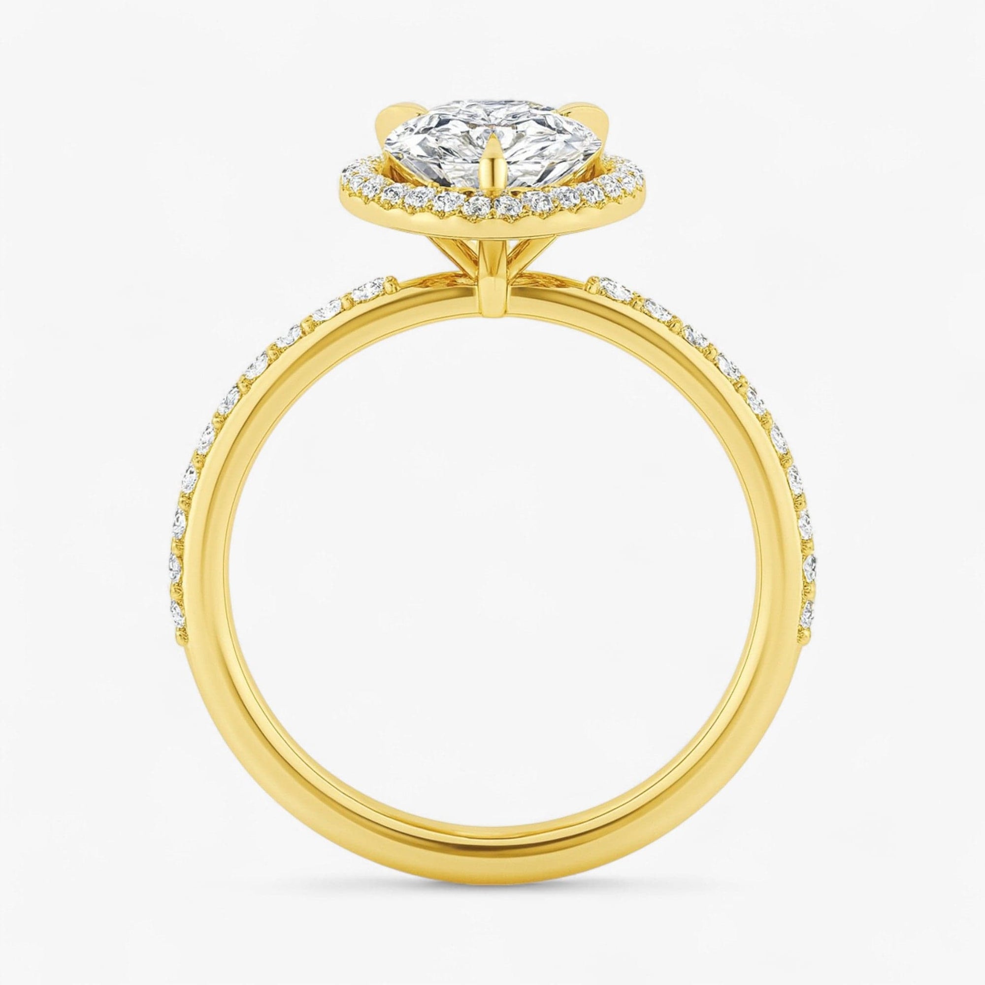 The Timeless Pavé Halo Engagement Ring | Pear