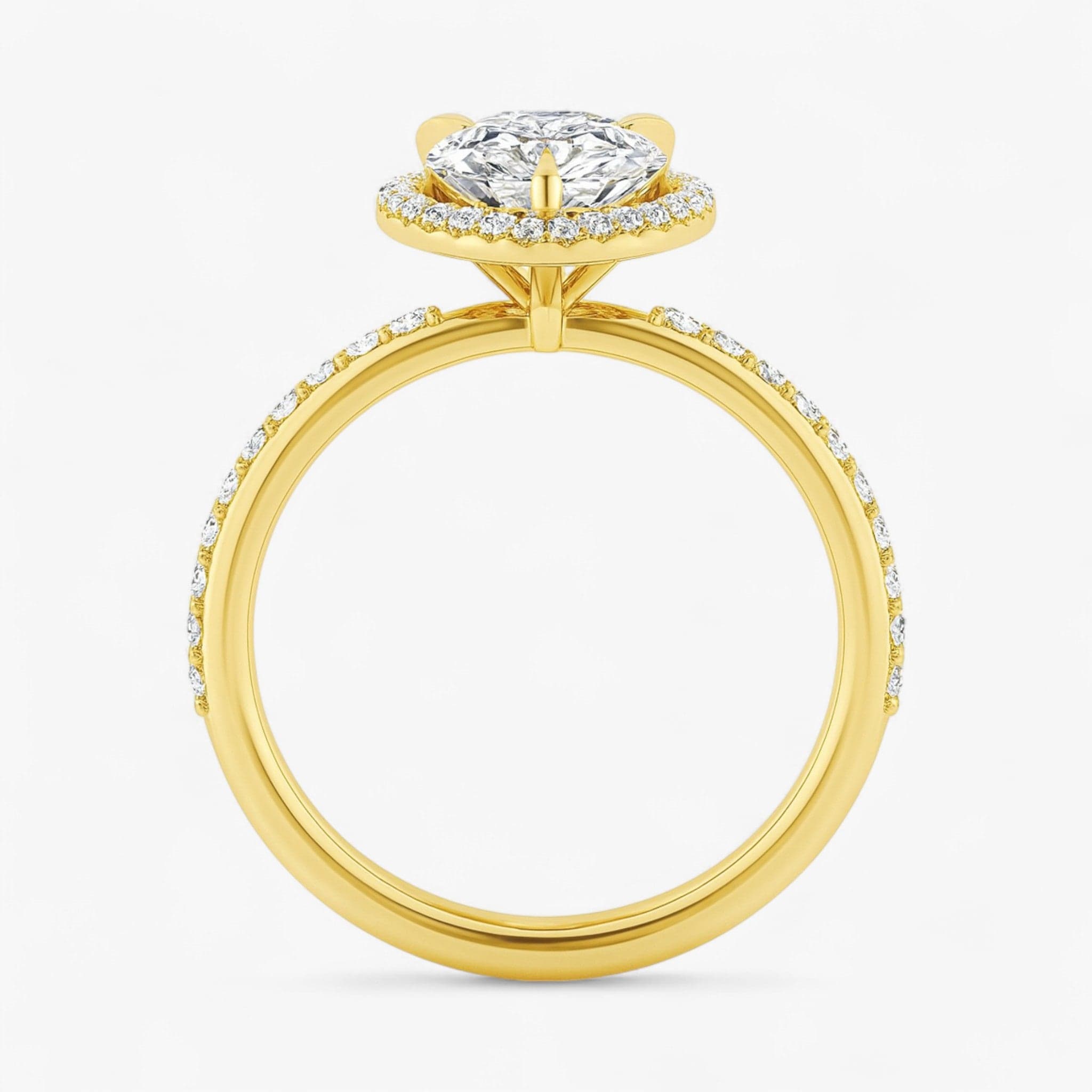 The Timeless Pavé Halo Engagement Ring | Pear