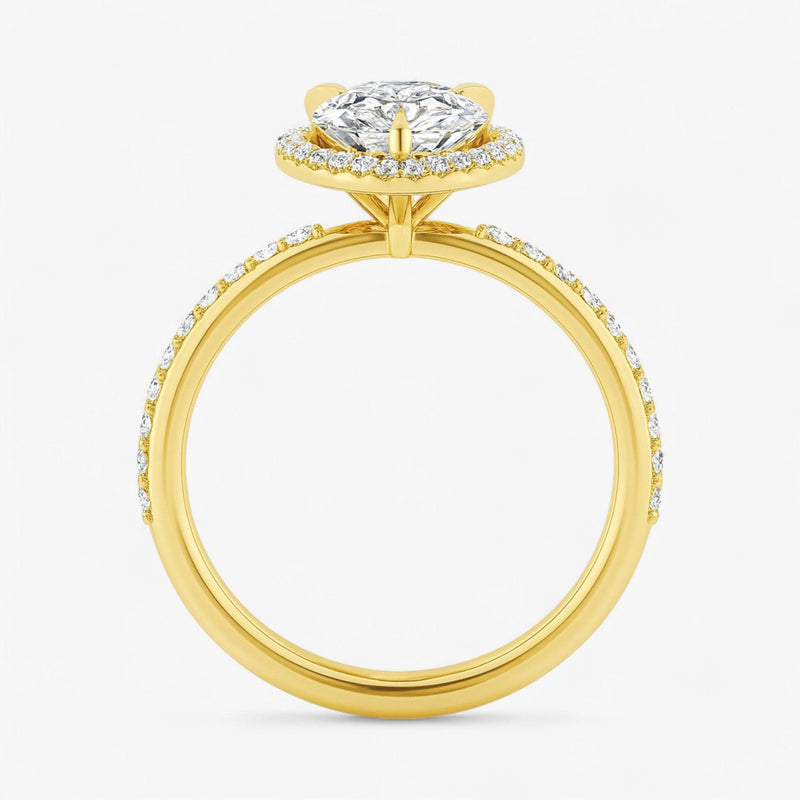 The Timeless Pavé Halo Engagement Ring | Pear