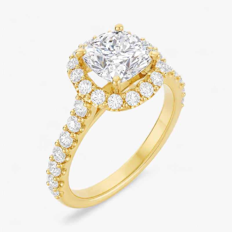 The Iconic Pavé Halo Engagement Ring | Cushion