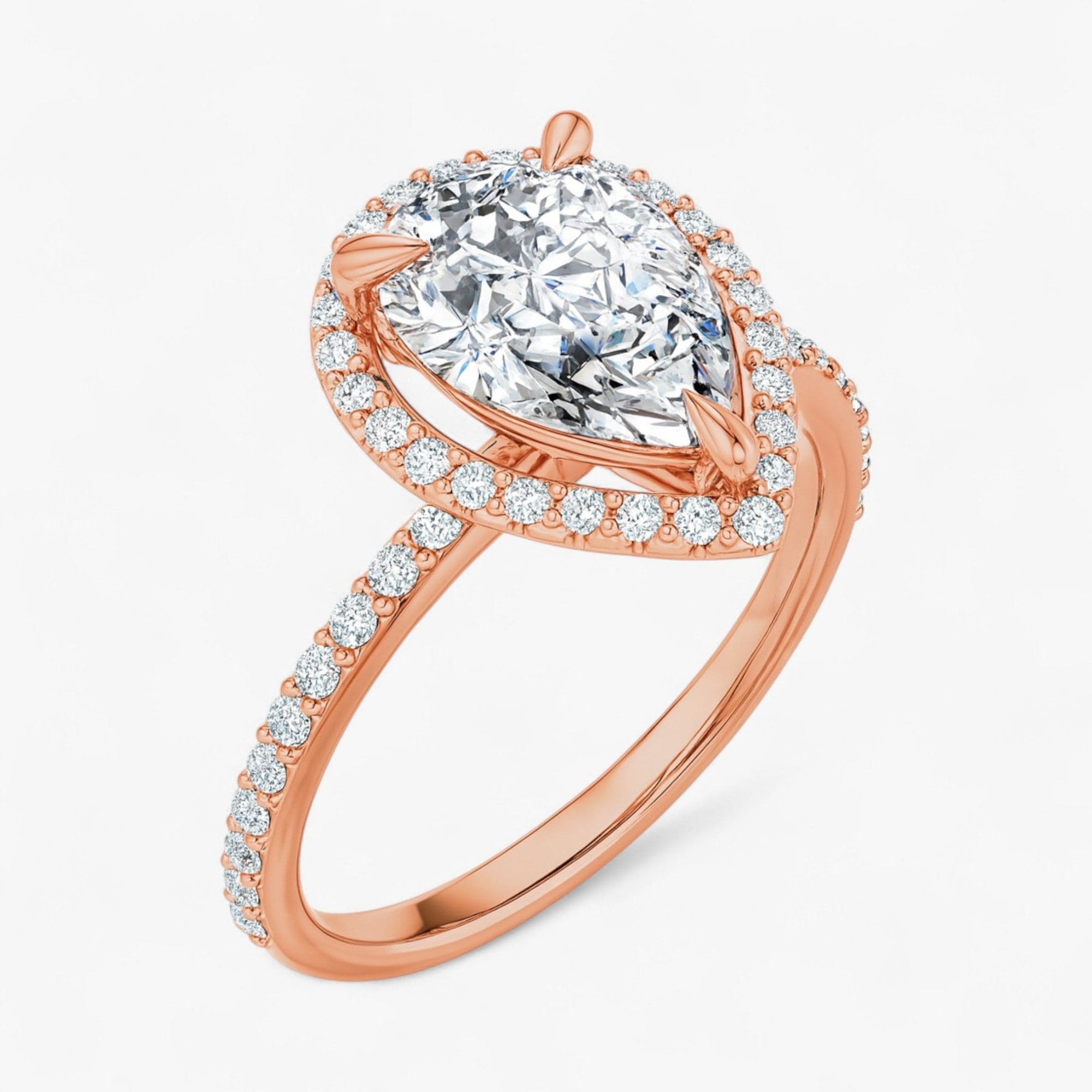 The Timeless Pavé Halo Engagement Ring | Pear