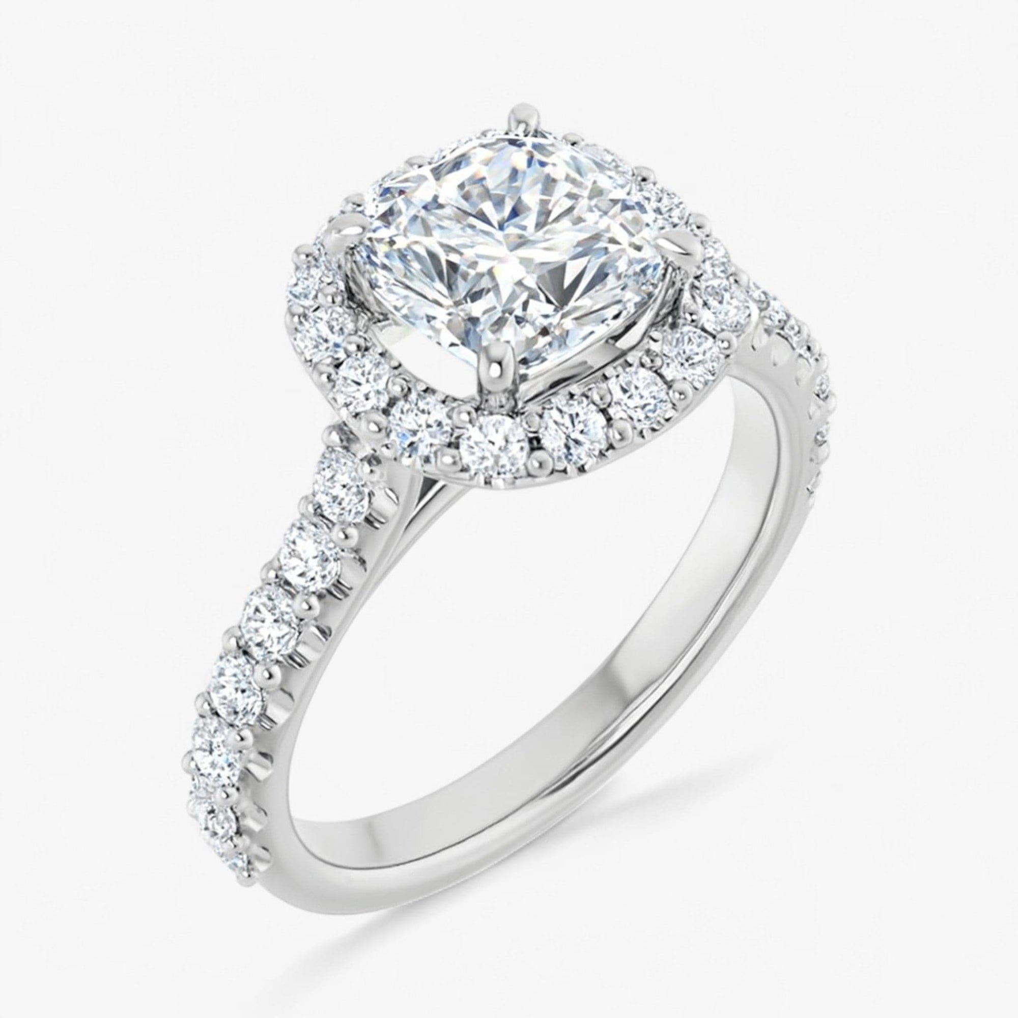 The Iconic Pavé Halo Engagement Ring | Cushion