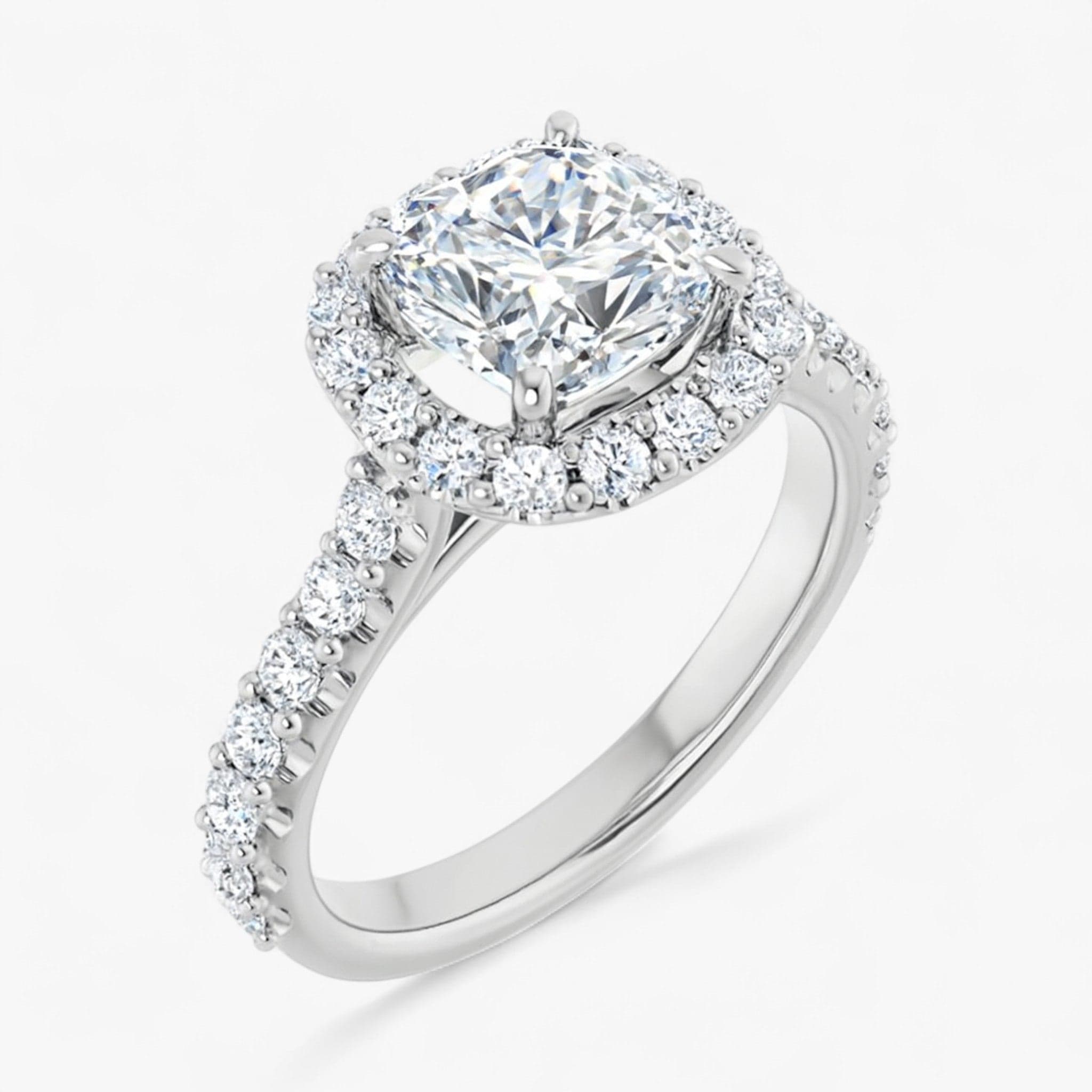 The Iconic Pavé Halo Engagement Ring | Cushion