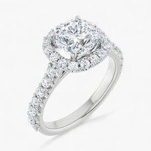 The Iconic Pavé Halo Engagement Ring | Cushion