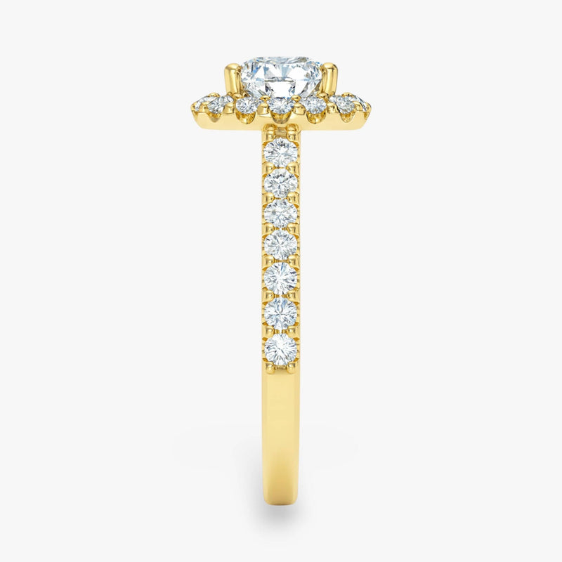 The Iconic Pavé Halo Engagement Ring | Cushion