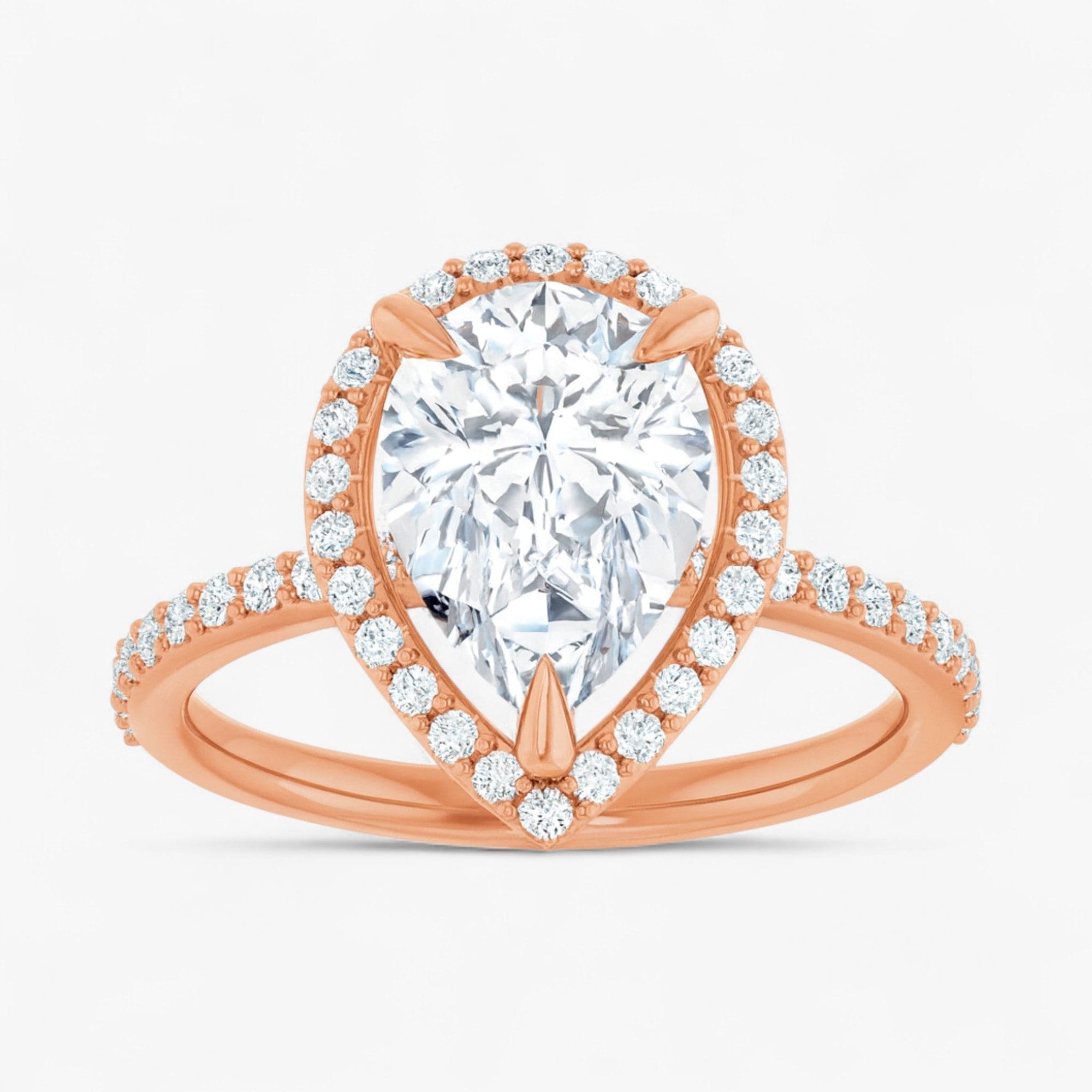 The Timeless Pavé Halo Engagement Ring | Pear