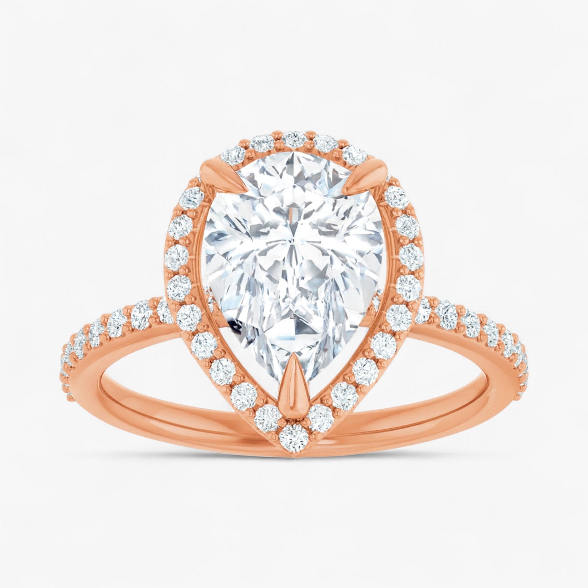 The Timeless Pavé Halo Engagement Ring | Pear