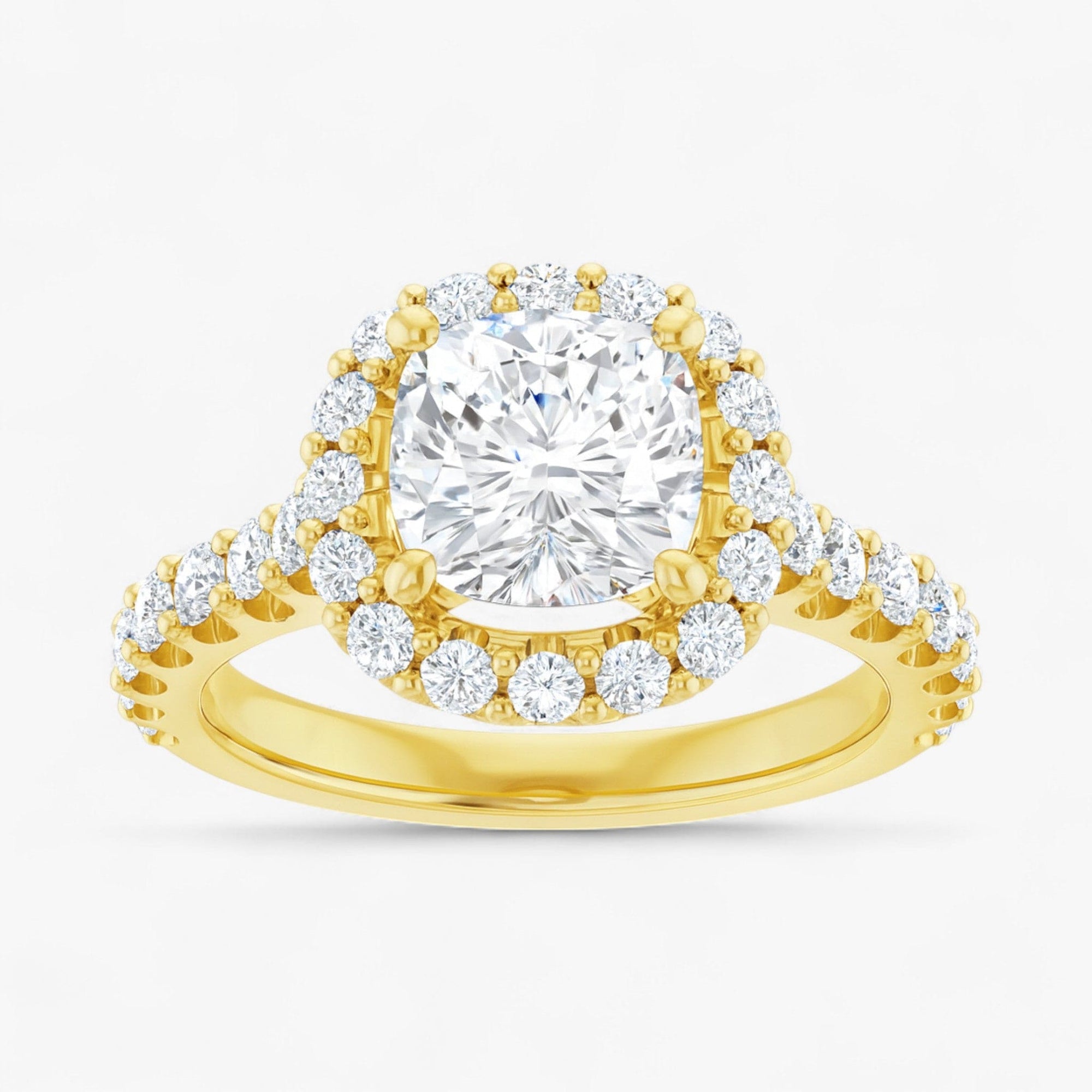 The Iconic Pavé Halo Engagement Ring | Cushion