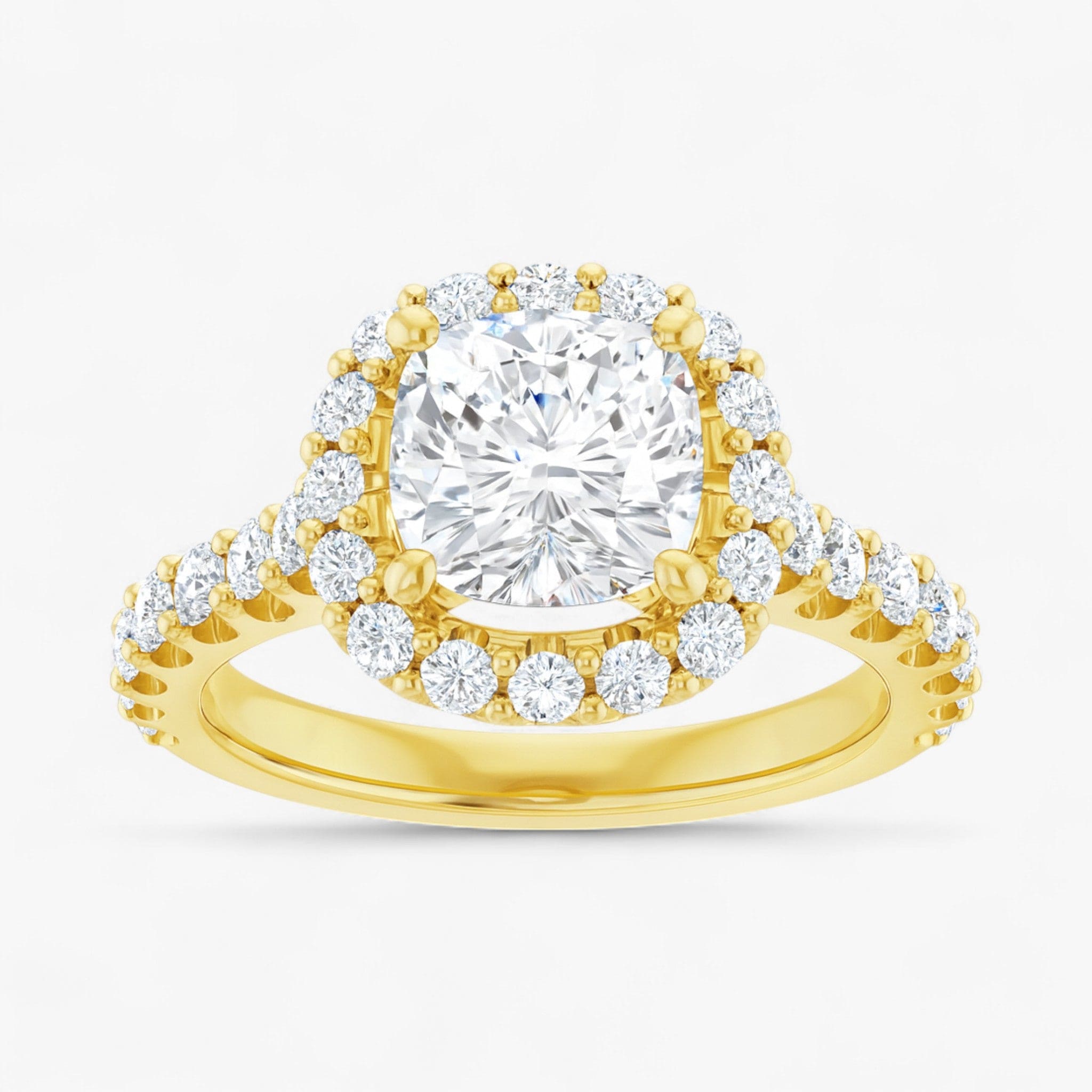 The Iconic Pavé Halo Engagement Ring | Cushion