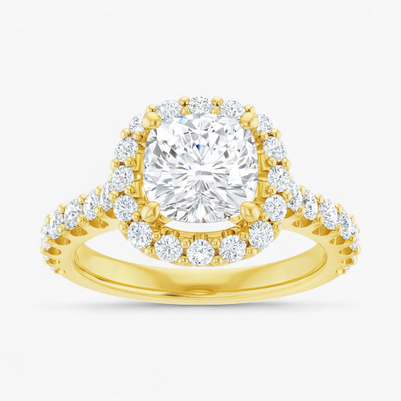 The Iconic Pavé Halo Engagement Ring | Cushion