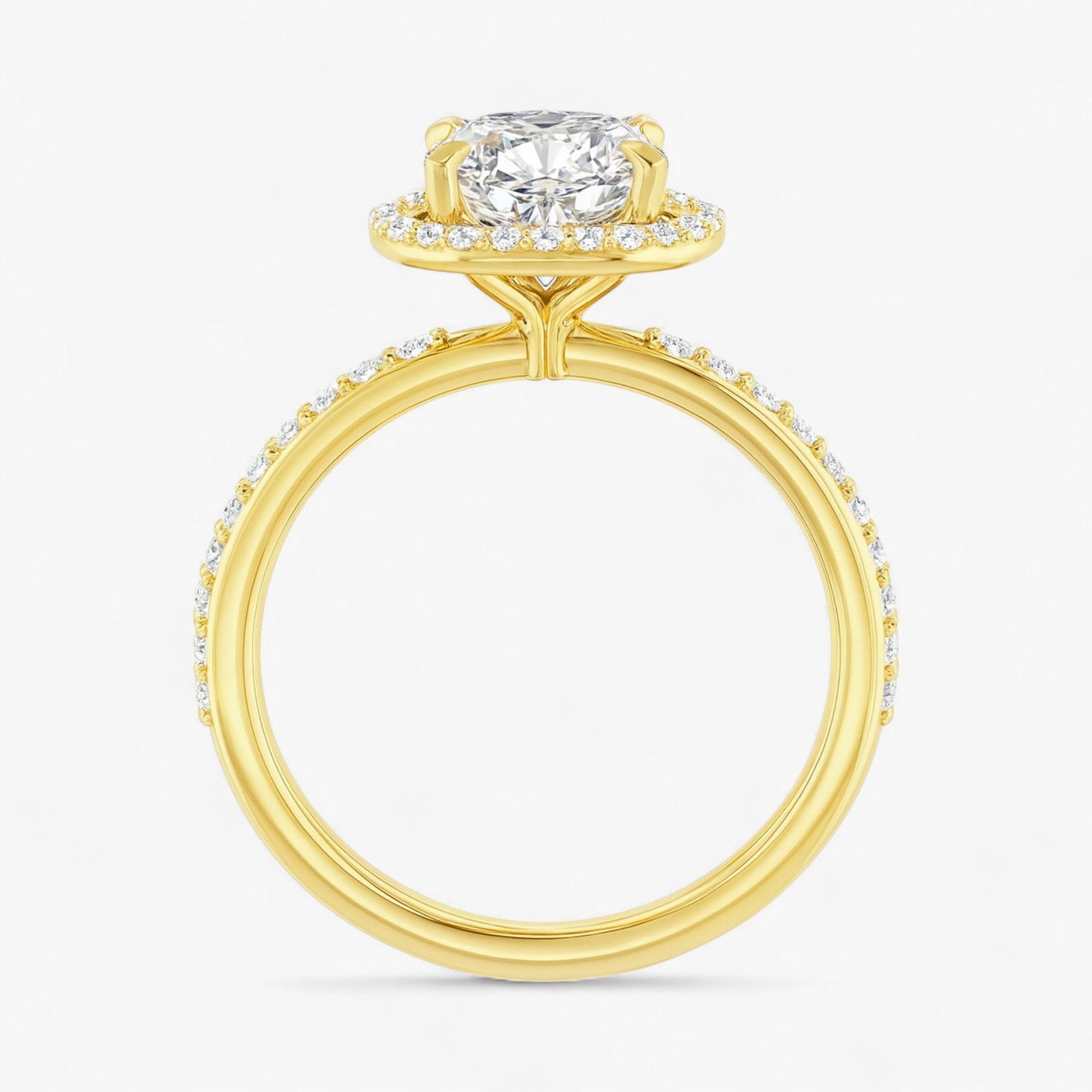 The Timeless Pavé Halo Engagement Ring | Cushion