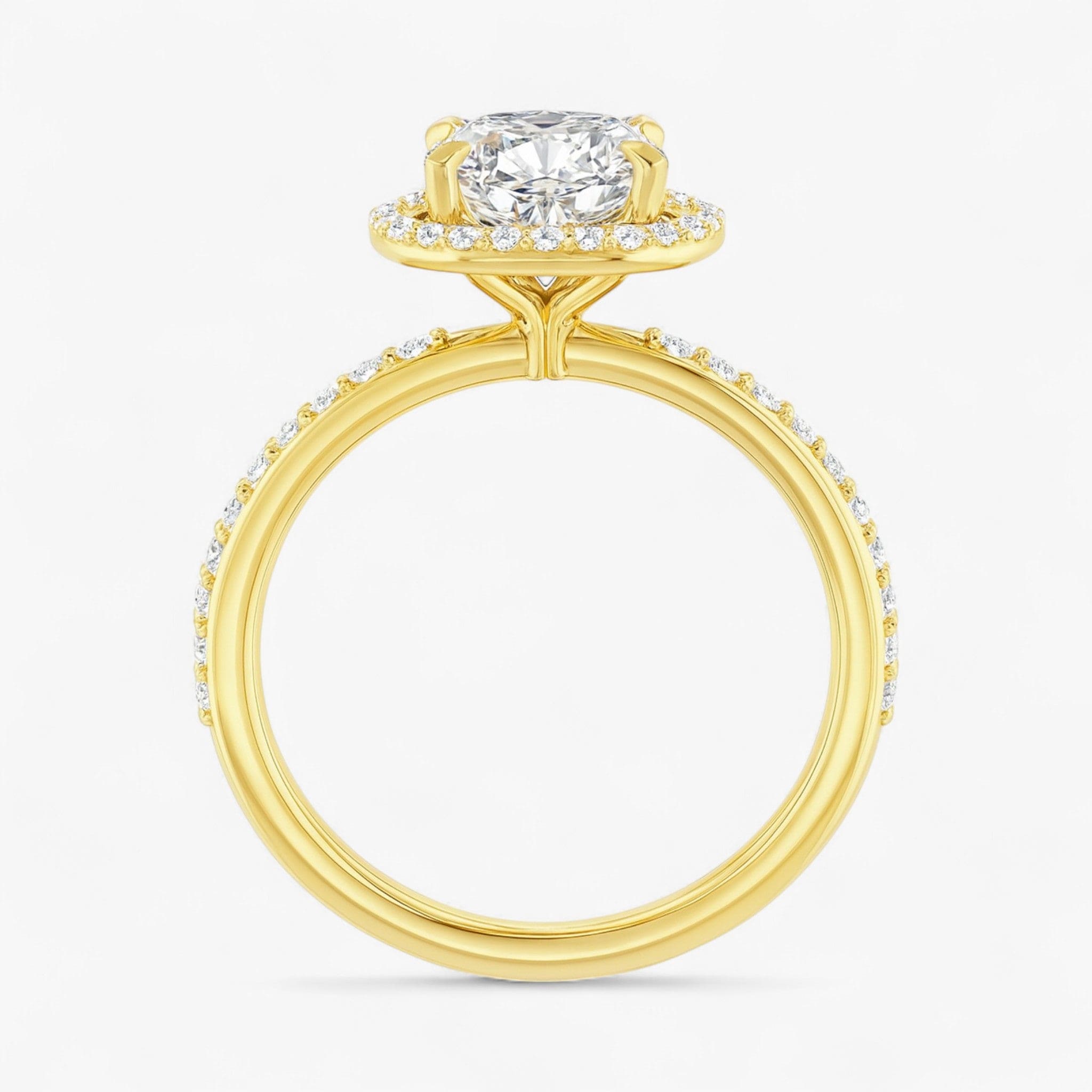 The Timeless Pavé Halo Engagement Ring | Cushion