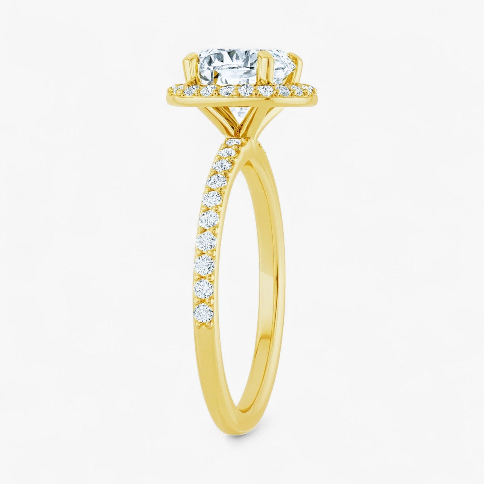The Timeless Pavé Halo Engagement Ring | Cushion