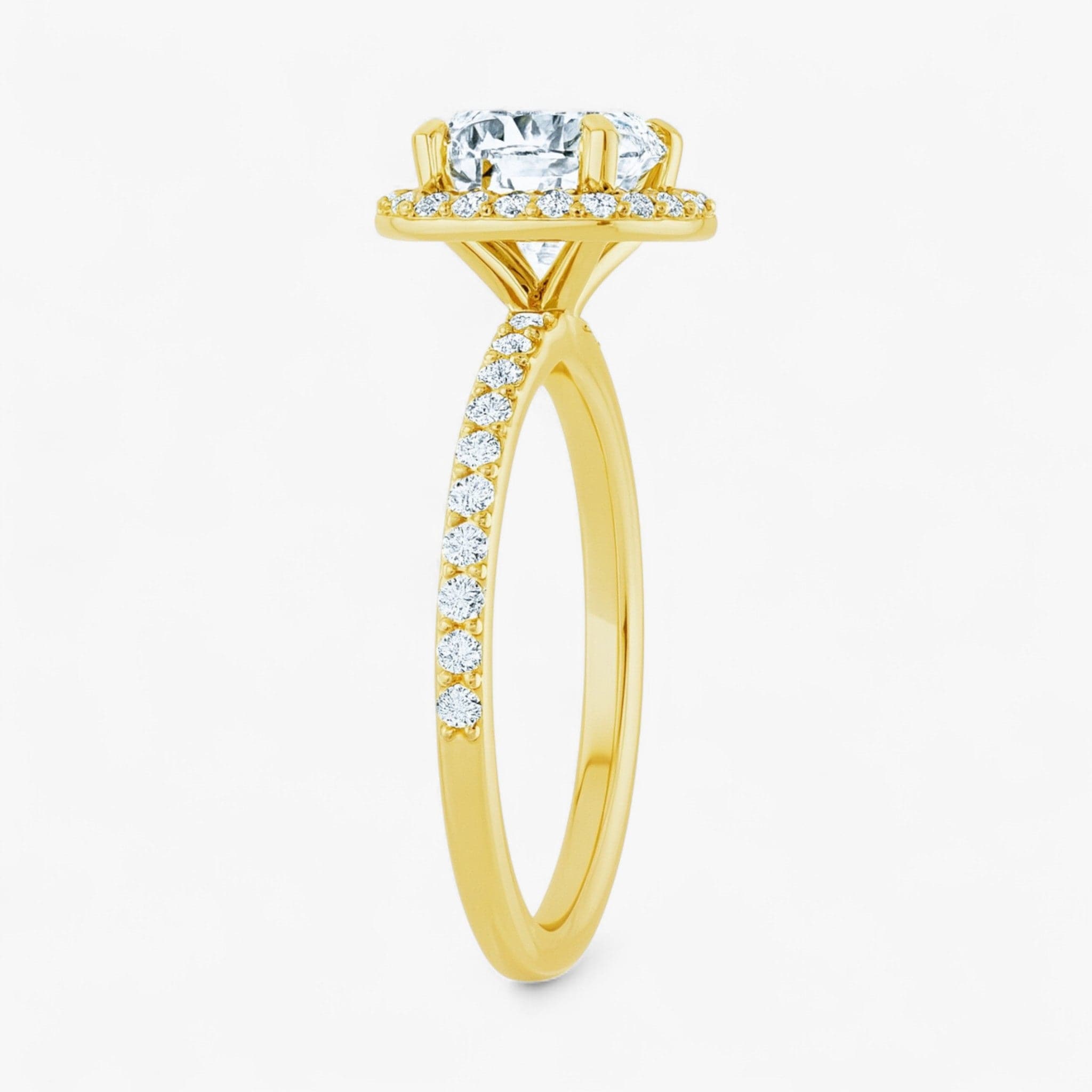 The Timeless Pavé Halo Engagement Ring | Cushion