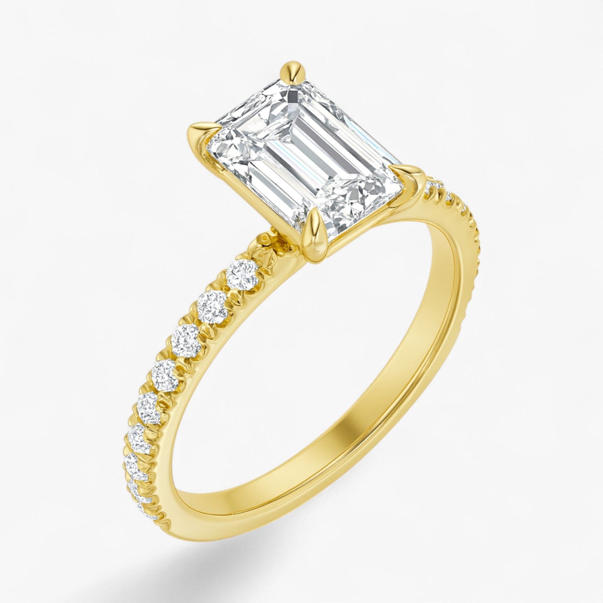 The Classic Pavé Engagement Ring | Emerald