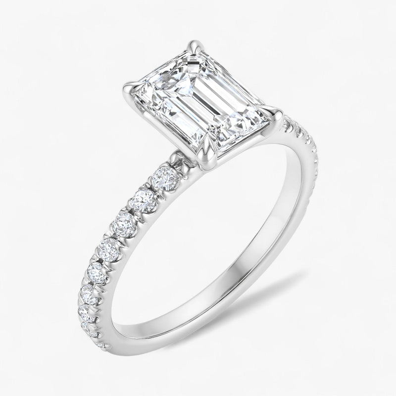 The Classic Pavé Engagement Ring | Emerald