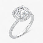 The Timeless Pavé Halo Engagement Ring | Cushion