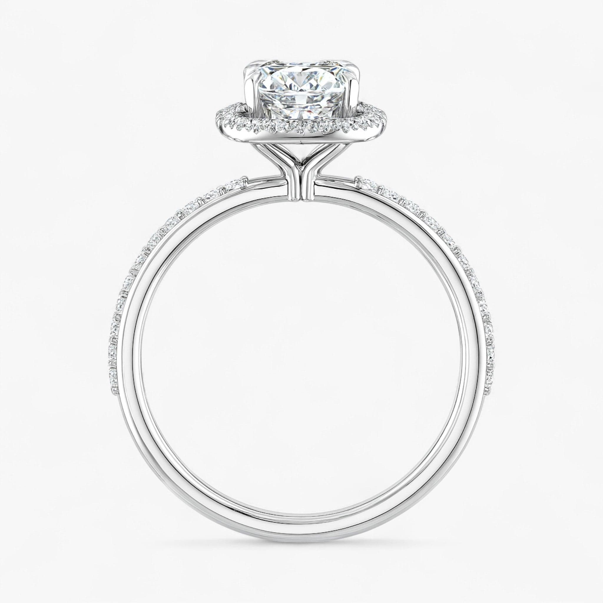 The Timeless Pavé Halo Engagement Ring | Cushion