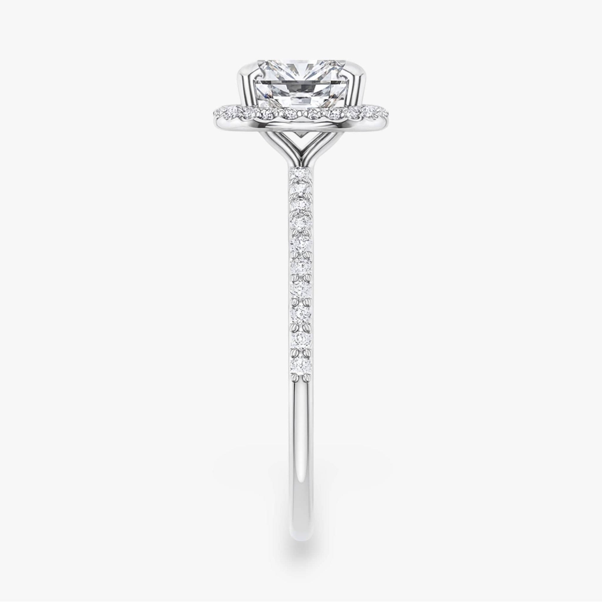 The Timeless Pavé Halo Engagement Ring | Cushion