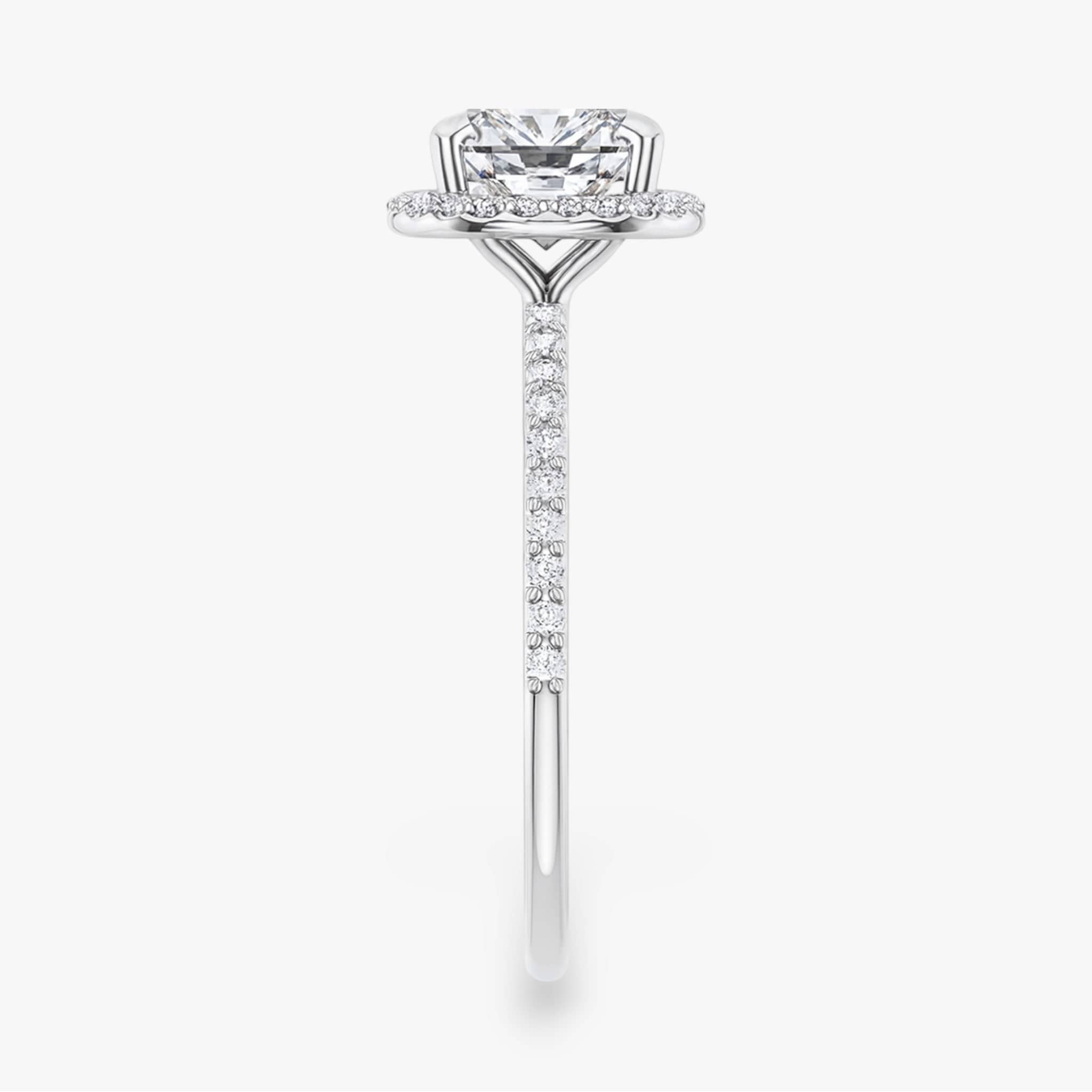 The Timeless Pavé Halo Engagement Ring | Cushion