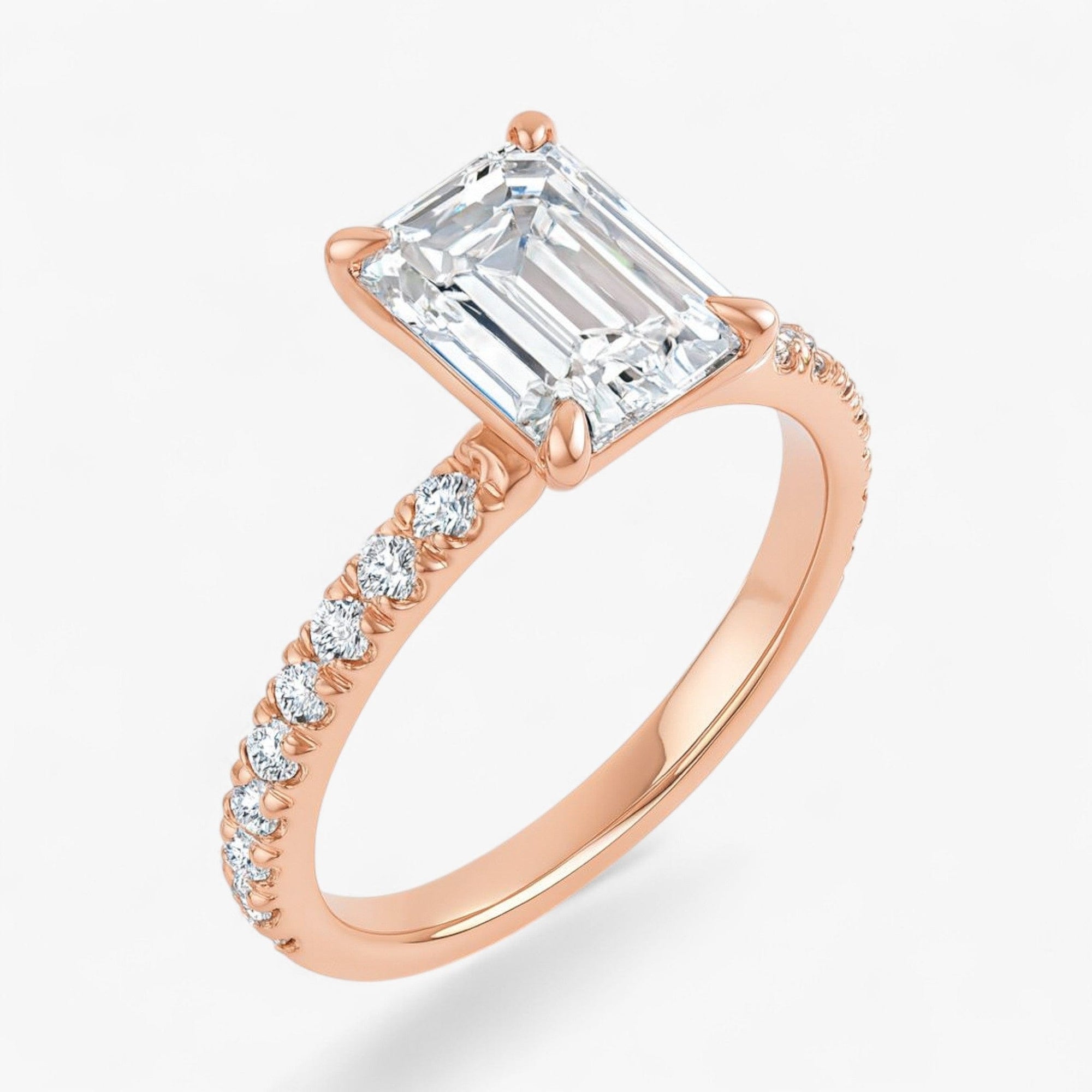 The Classic Pavé Engagement Ring | Emerald