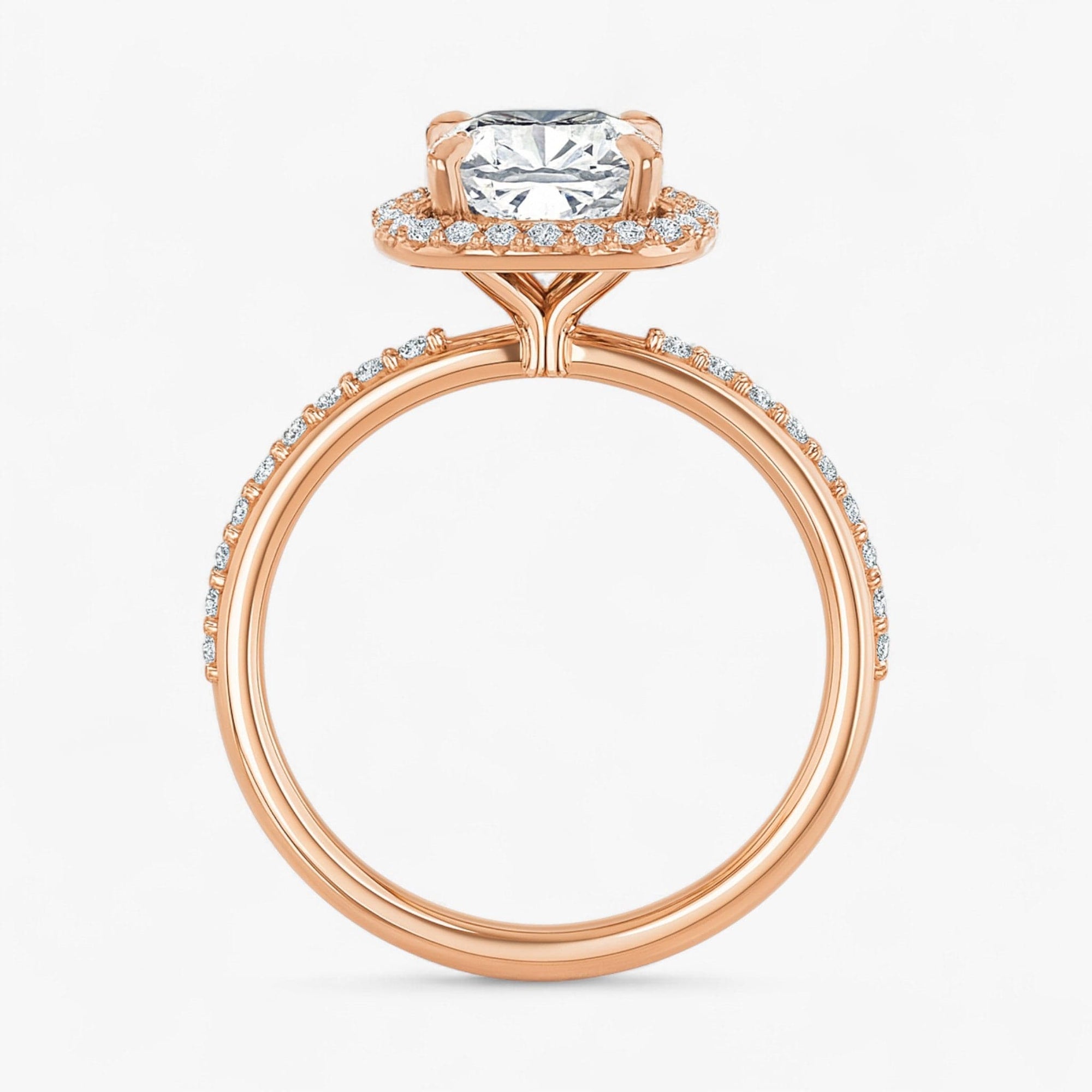The Timeless Pavé Halo Engagement Ring | Cushion