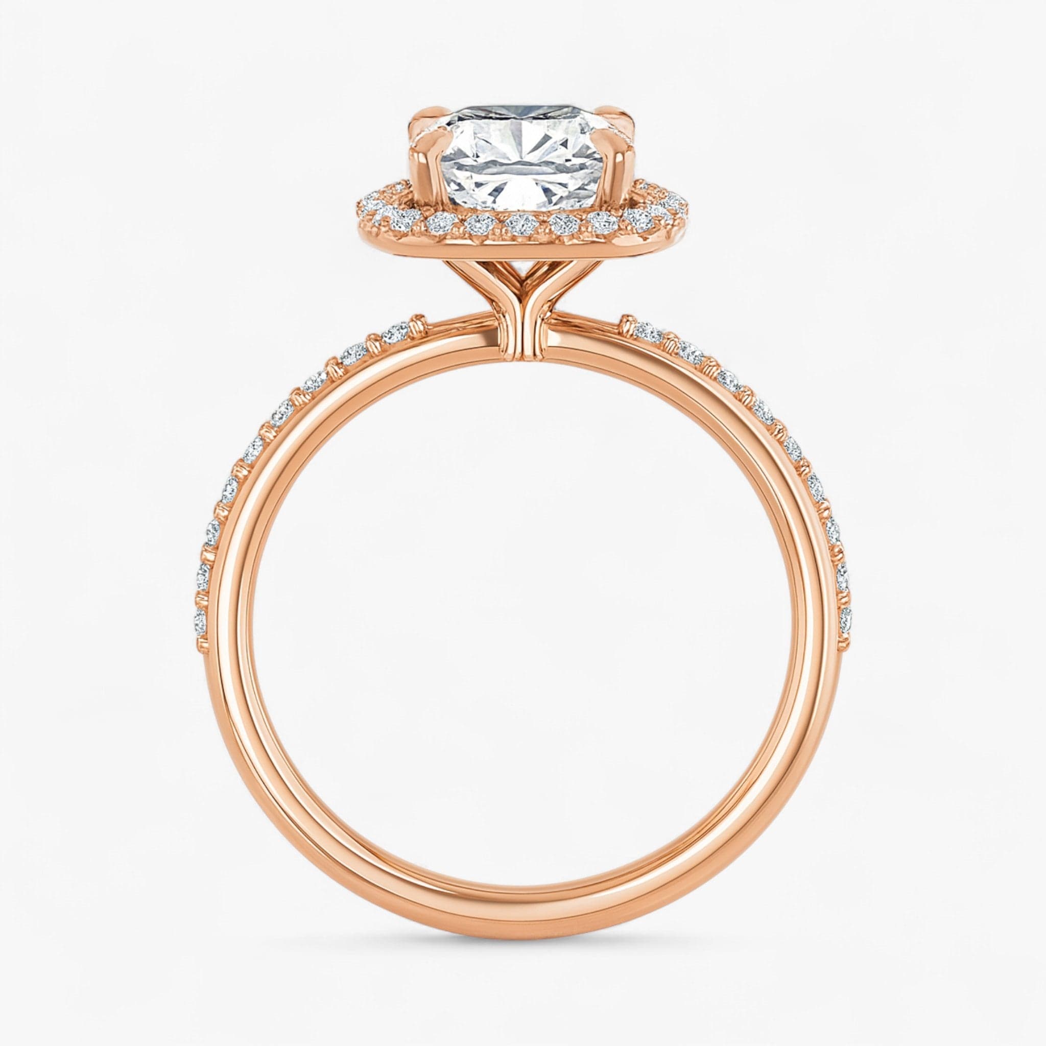 The Timeless Pavé Halo Engagement Ring | Cushion