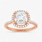 The Timeless Pavé Halo Engagement Ring | Cushion