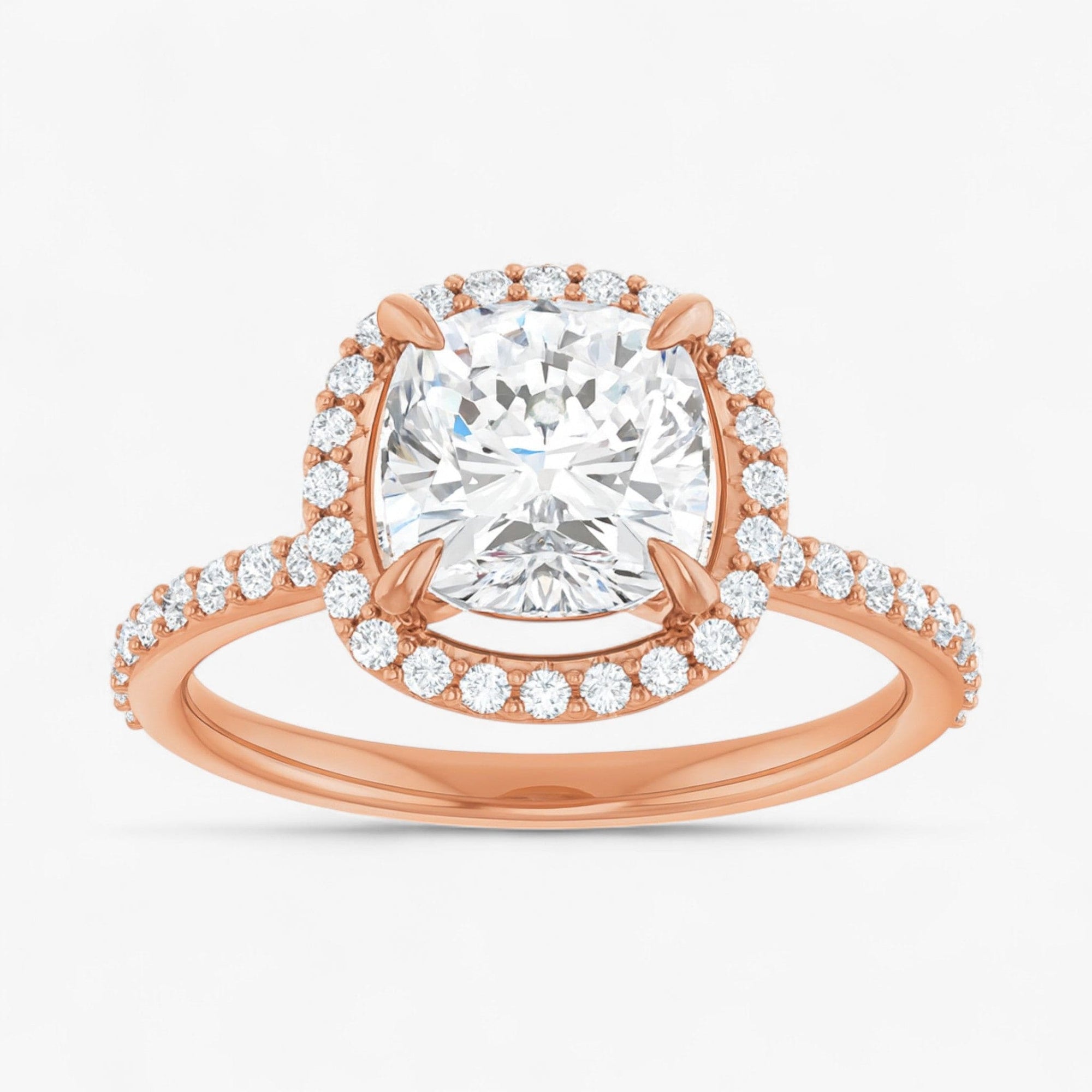 The Timeless Pavé Halo Engagement Ring | Cushion