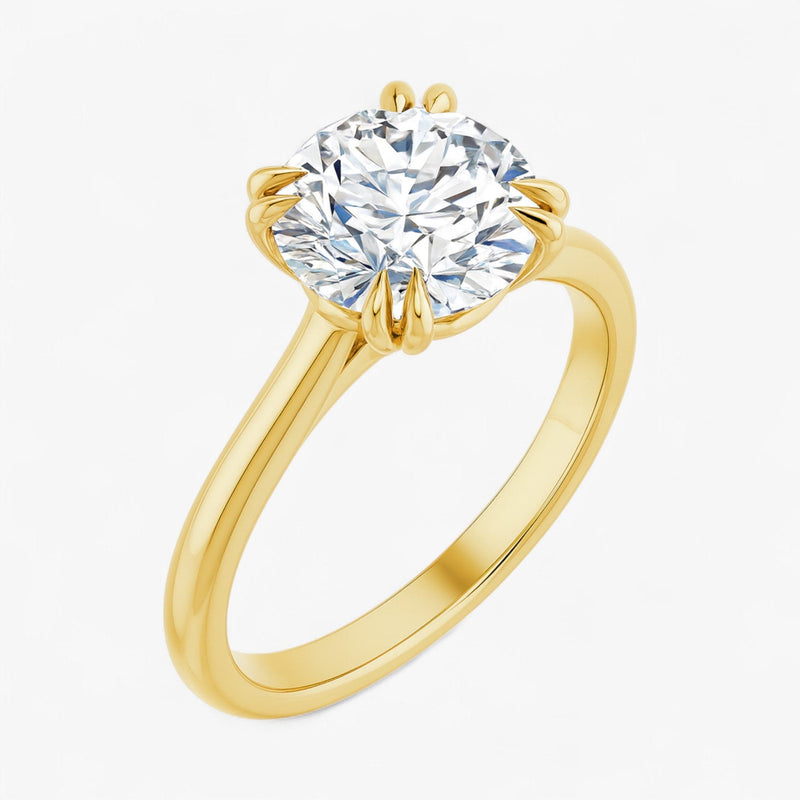 The Double Claw Solitaire Engagement Ring | Round
