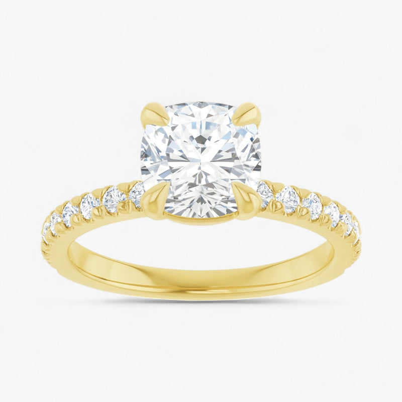 The Classic Pavé Engagement Ring | Cushion