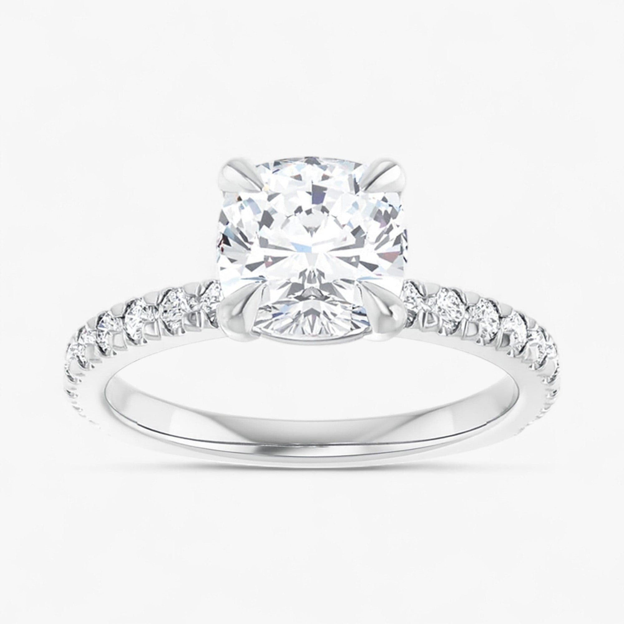 The Classic Pavé Engagement Ring | Cushion