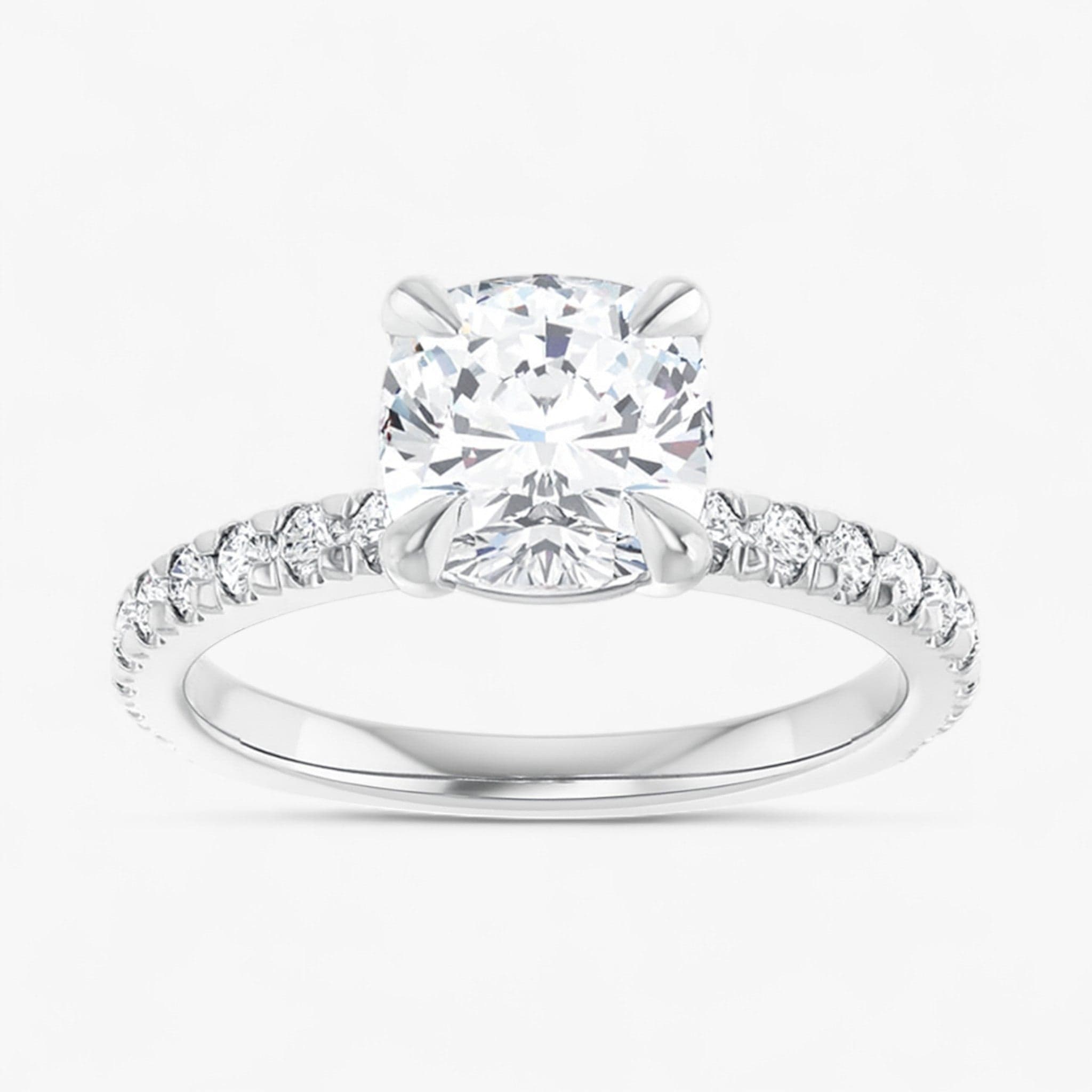The Classic Pavé Engagement Ring | Cushion