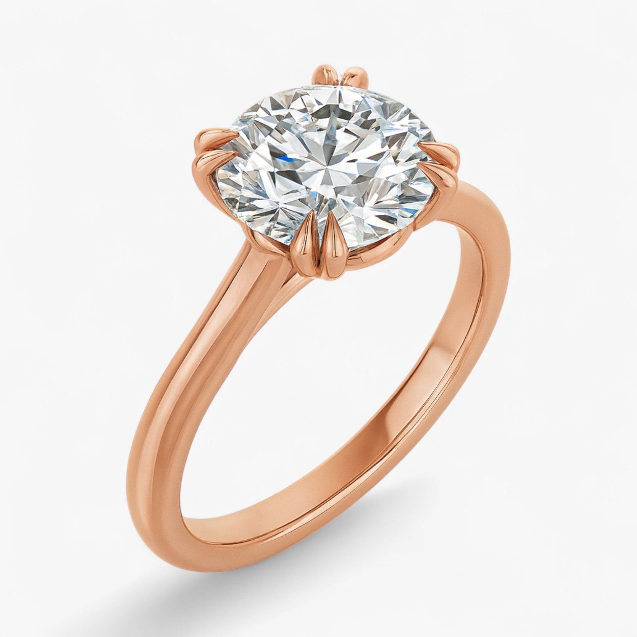 The Double Claw Solitaire Engagement Ring | Round