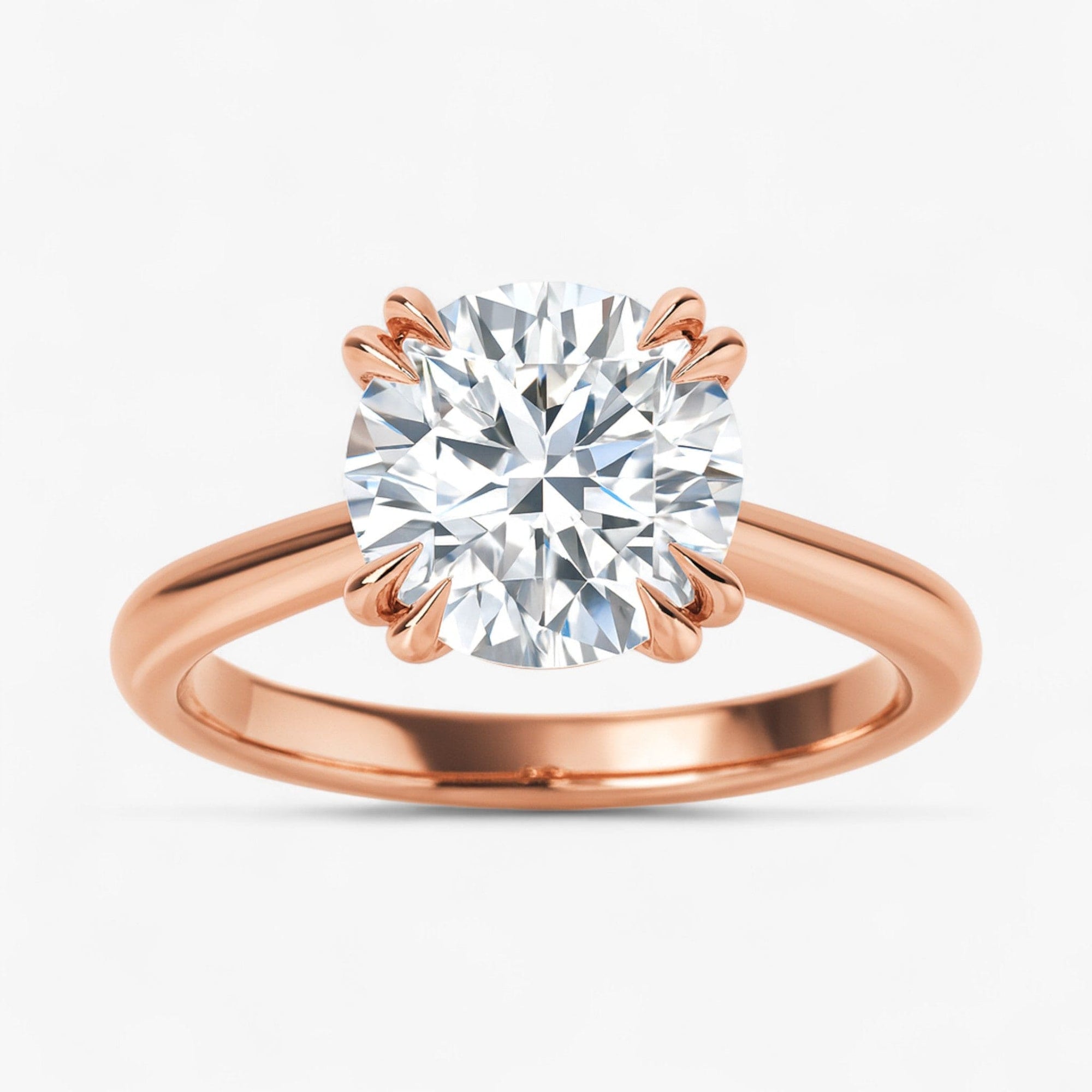 The Double Claw Solitaire Engagement Ring | Round