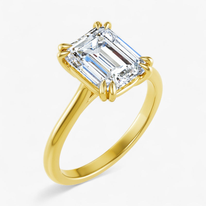 The Double Claw Solitaire Engagement Ring | Emerald