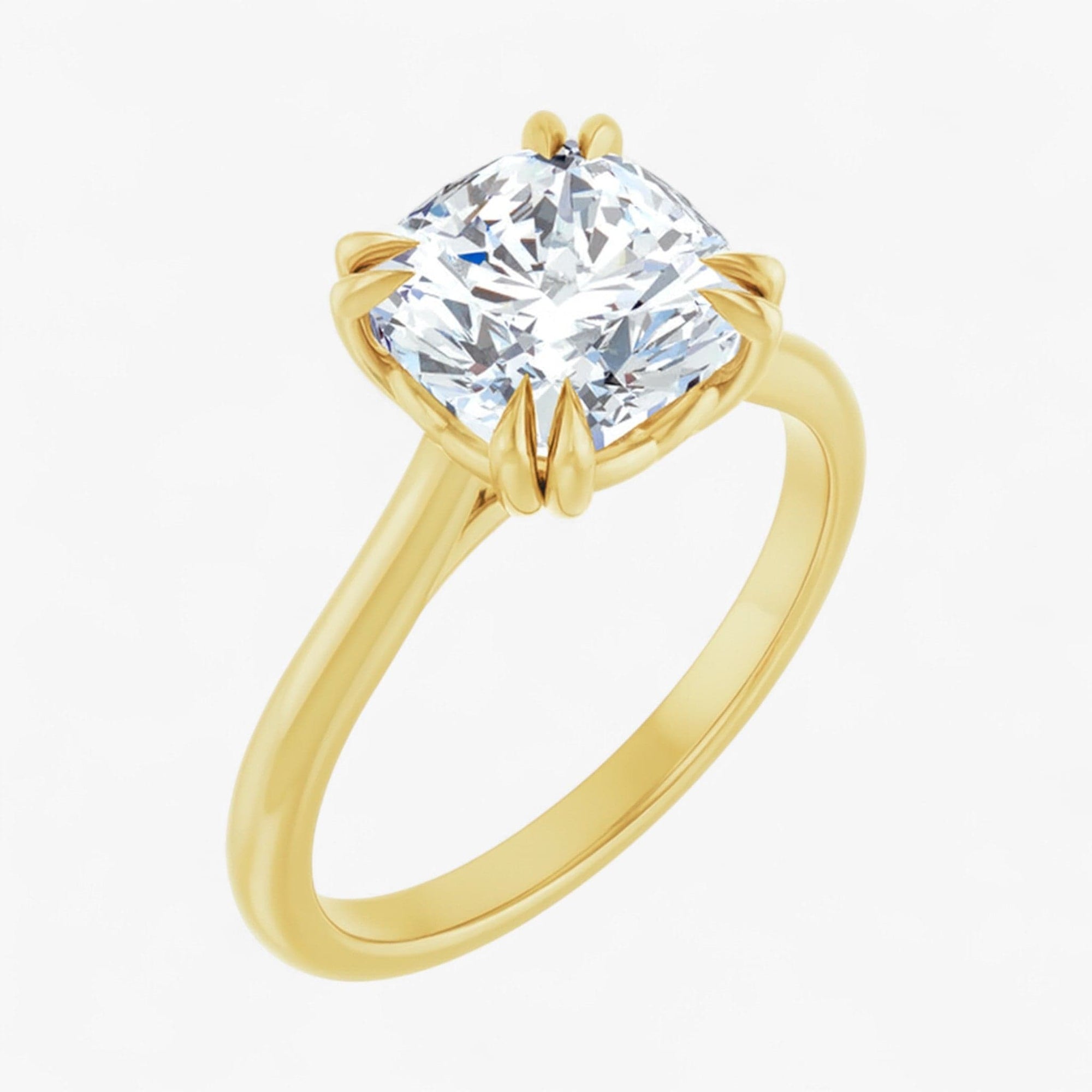 The Double Claw Solitaire Engagement Ring | Cushion