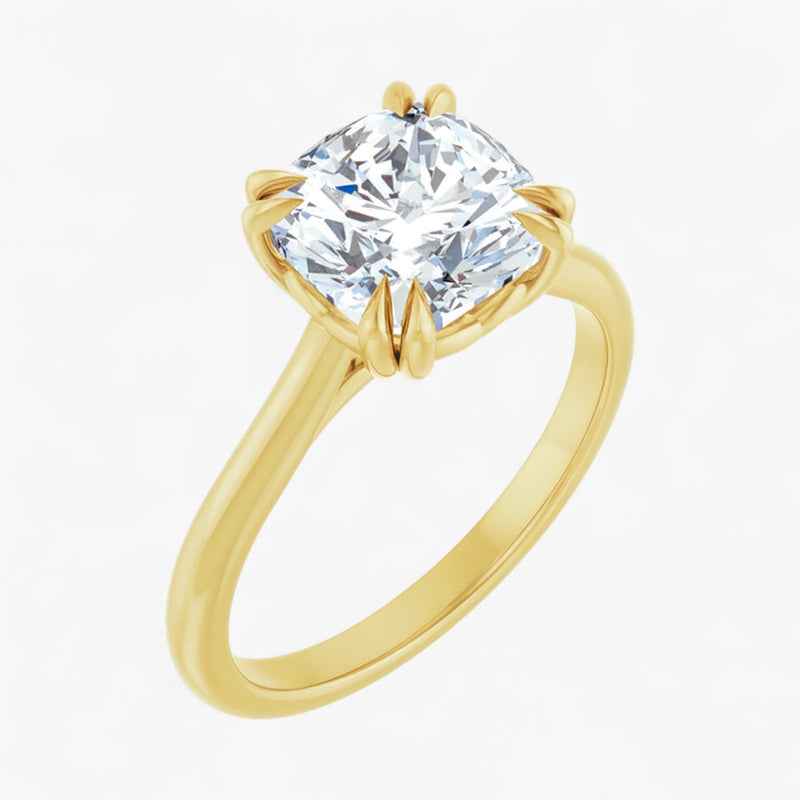 The Double Claw Solitaire Engagement Ring | Cushion