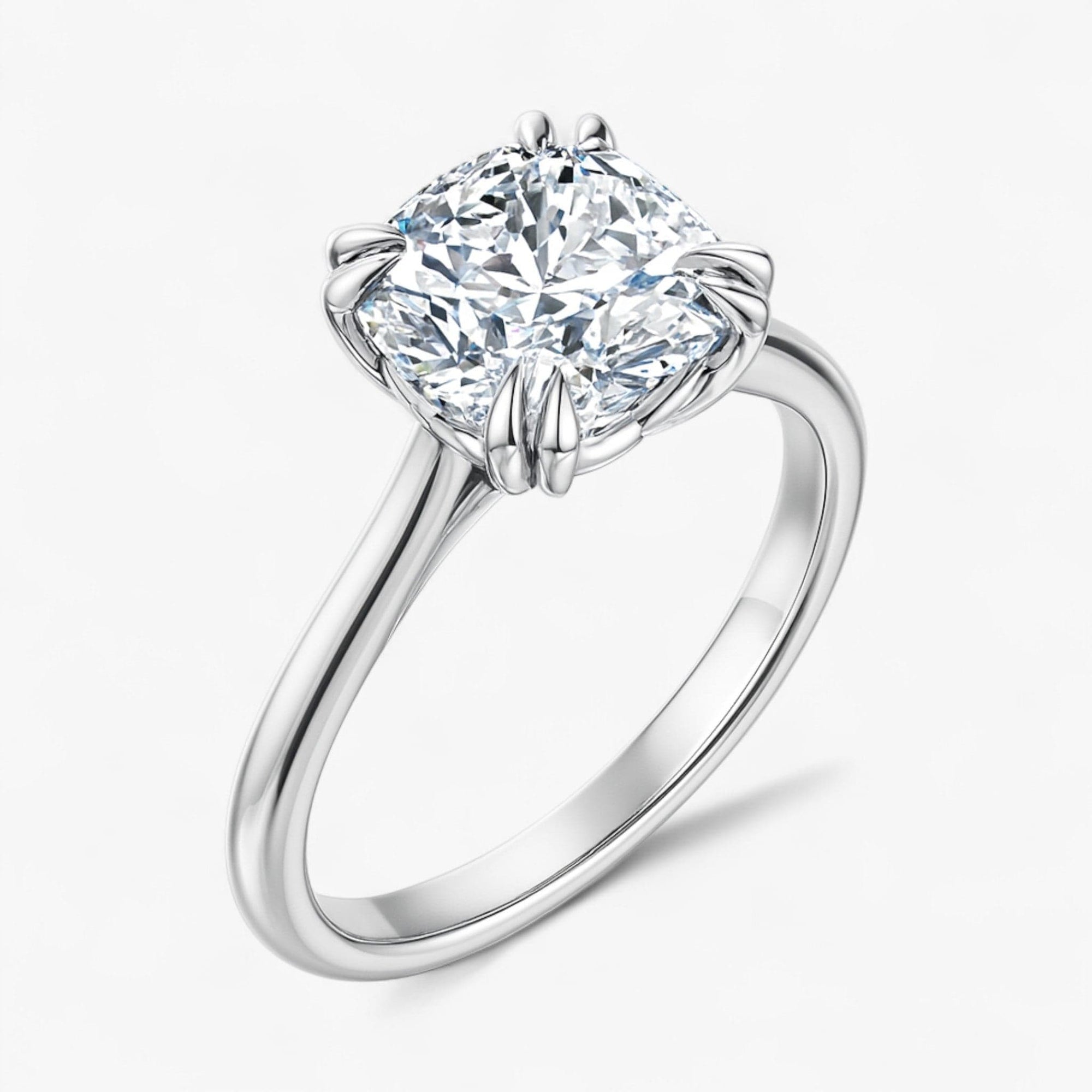 The Double Claw Solitaire Engagement Ring | Cushion