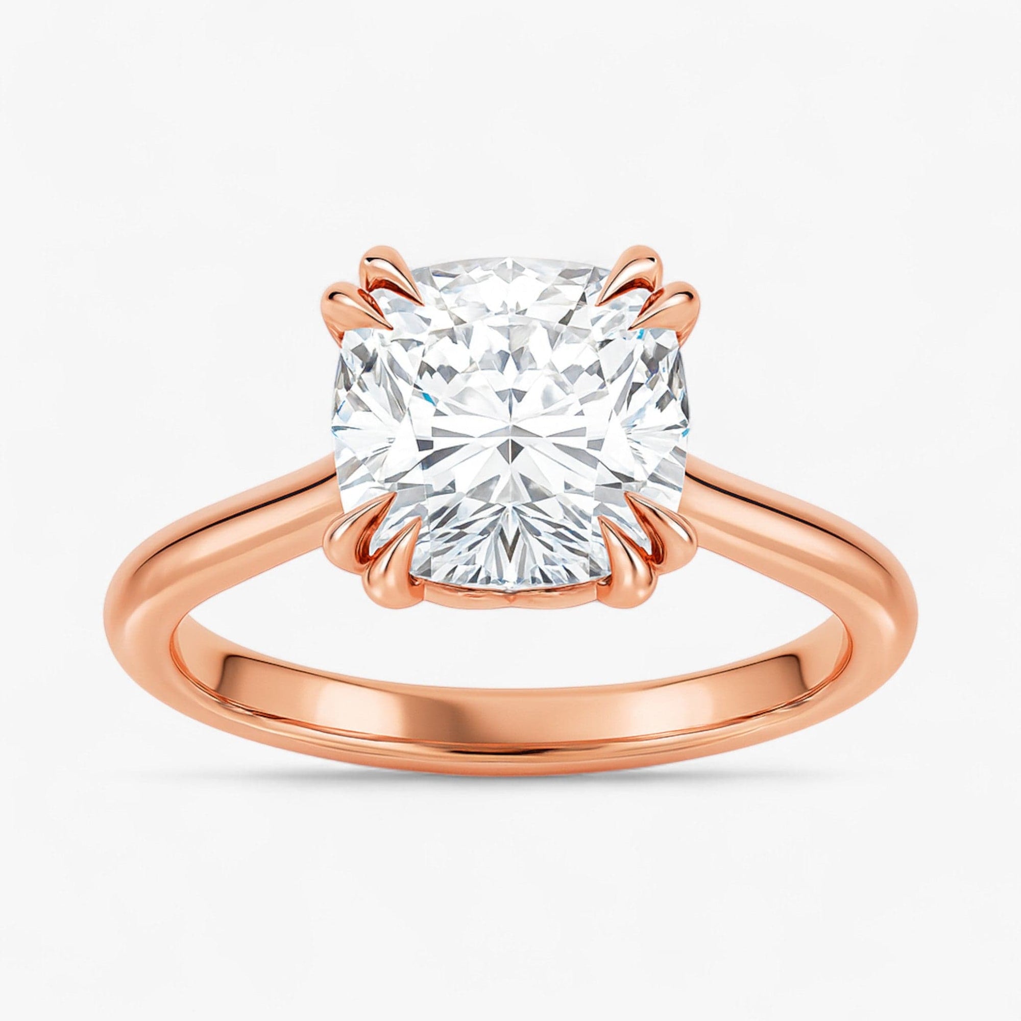 The Double Claw Solitaire Engagement Ring | Cushion