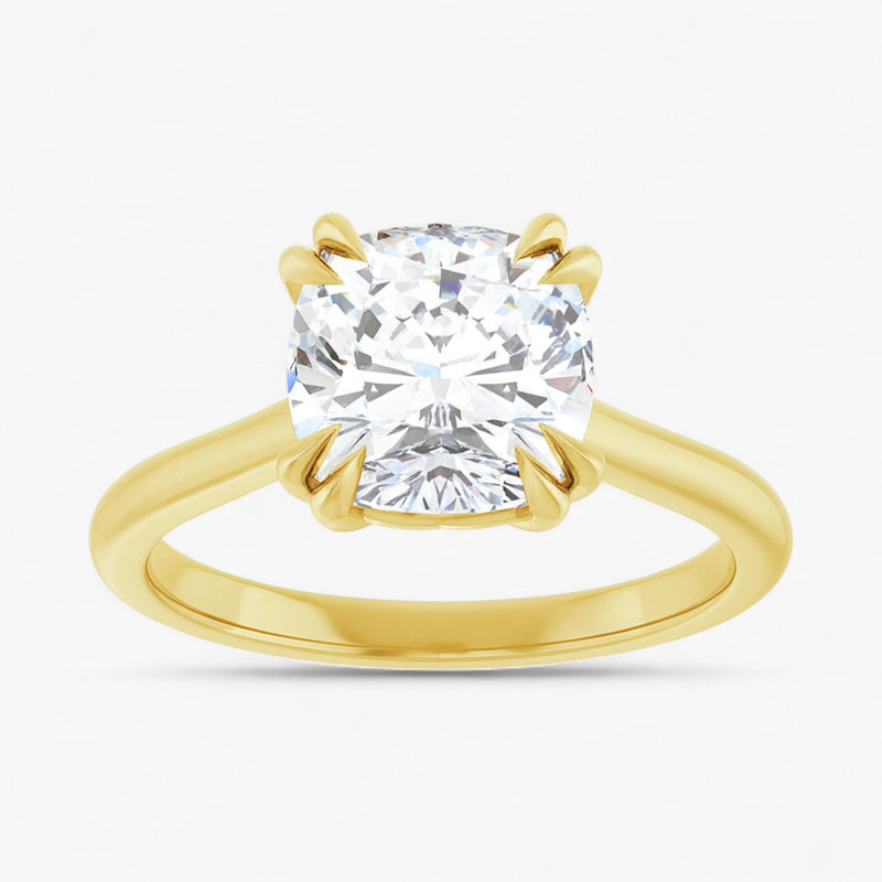 The Double Claw Solitaire Engagement Ring | Cushion