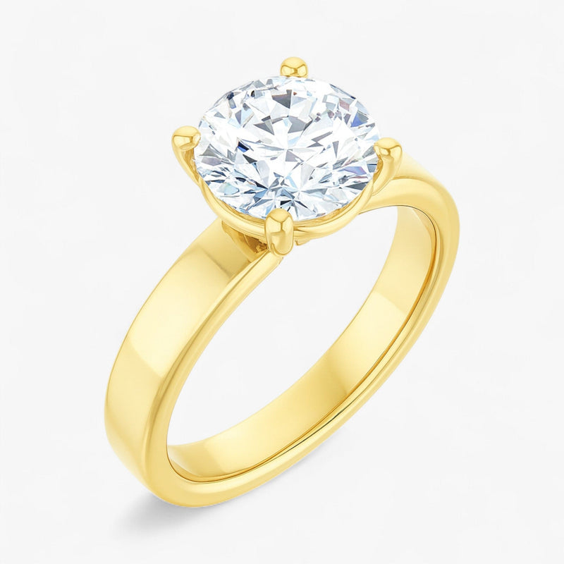 The Cigar Band Solitaire Engagement Ring | Round