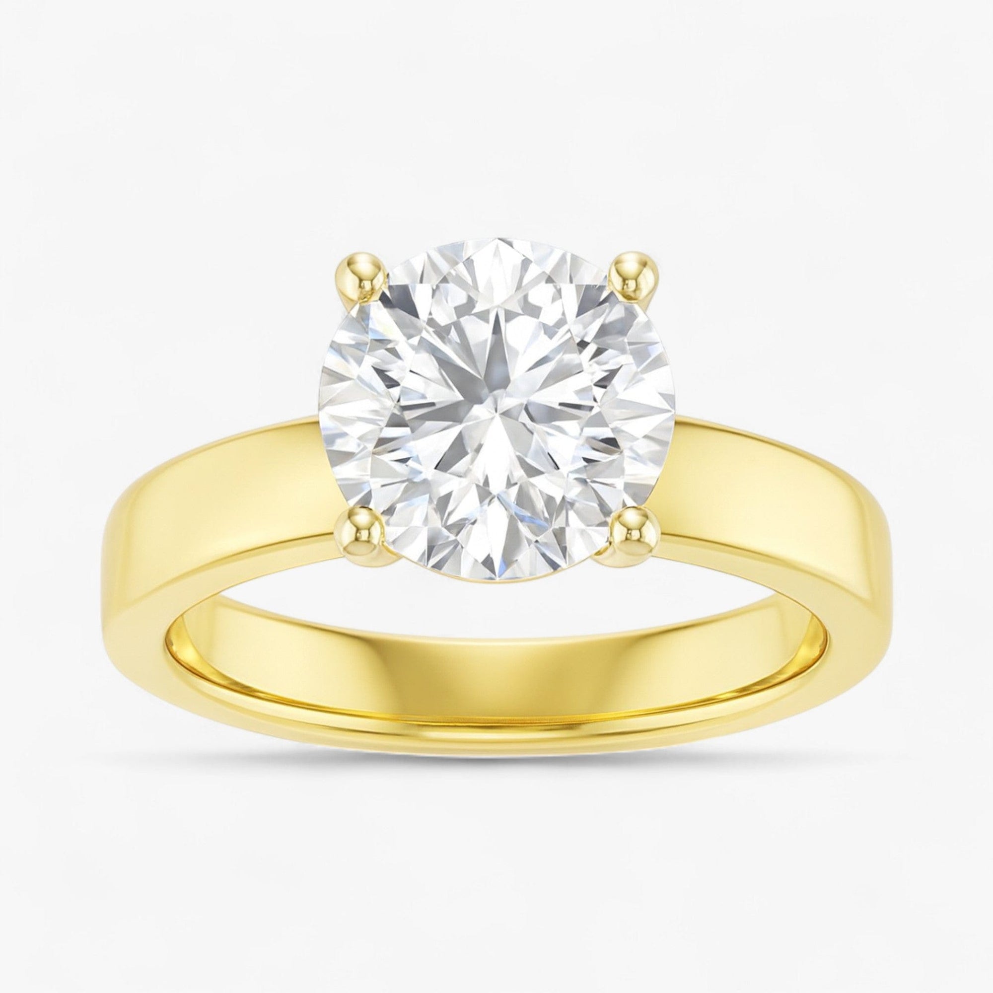 The Cigar Band Solitaire Engagement Ring | Round