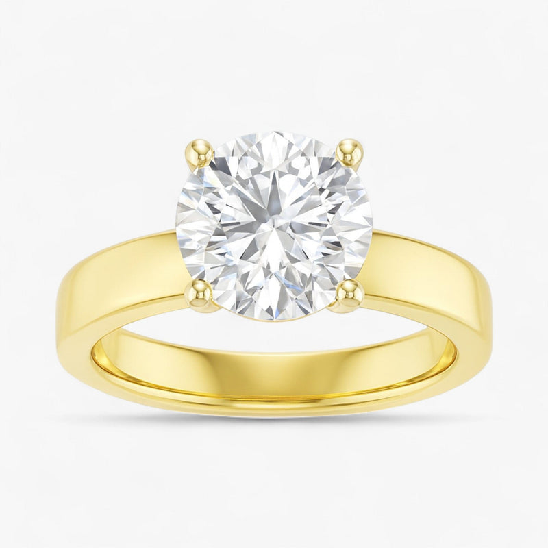 The Cigar Band Solitaire Engagement Ring | Round